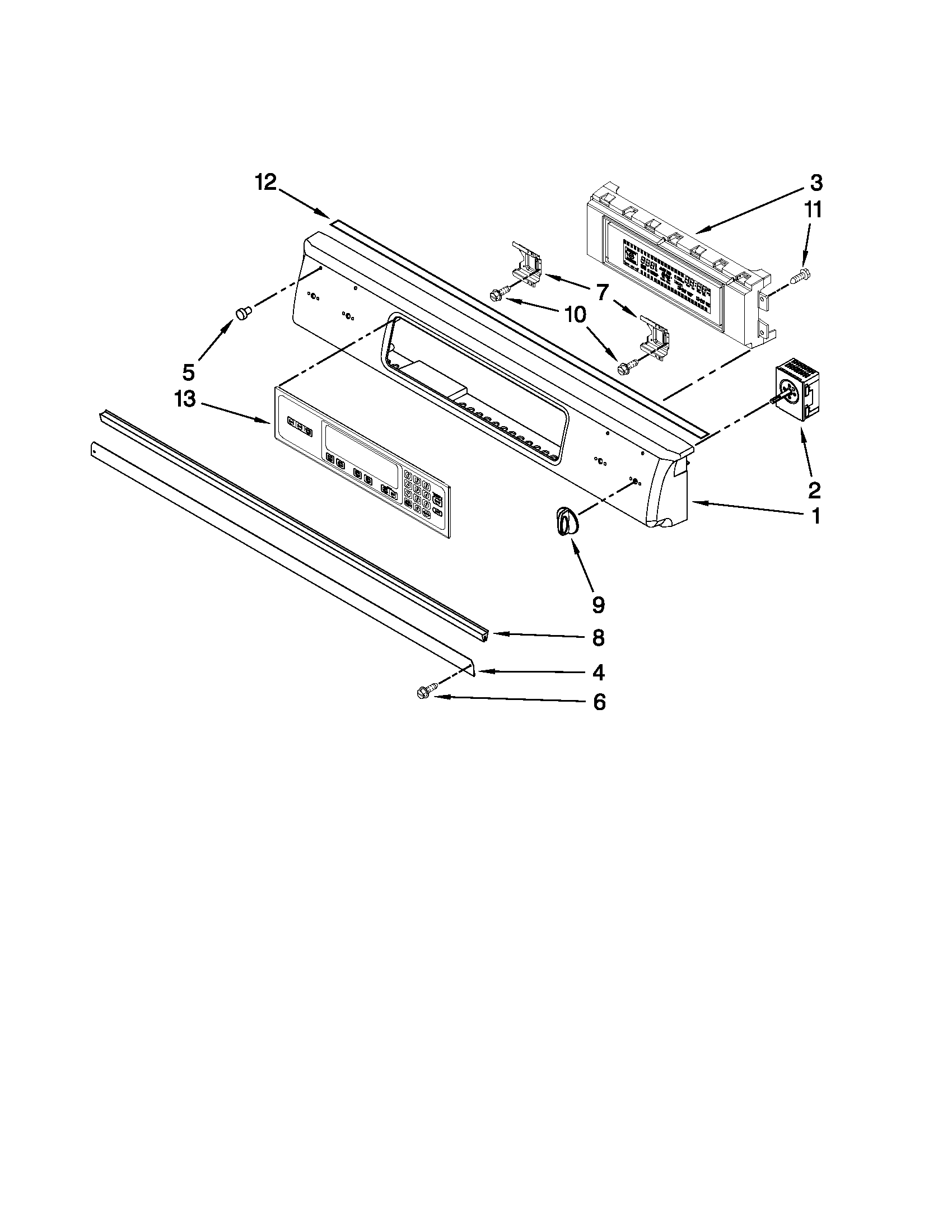 KitchenAid KERS807XSP01 control panel parts diagram
