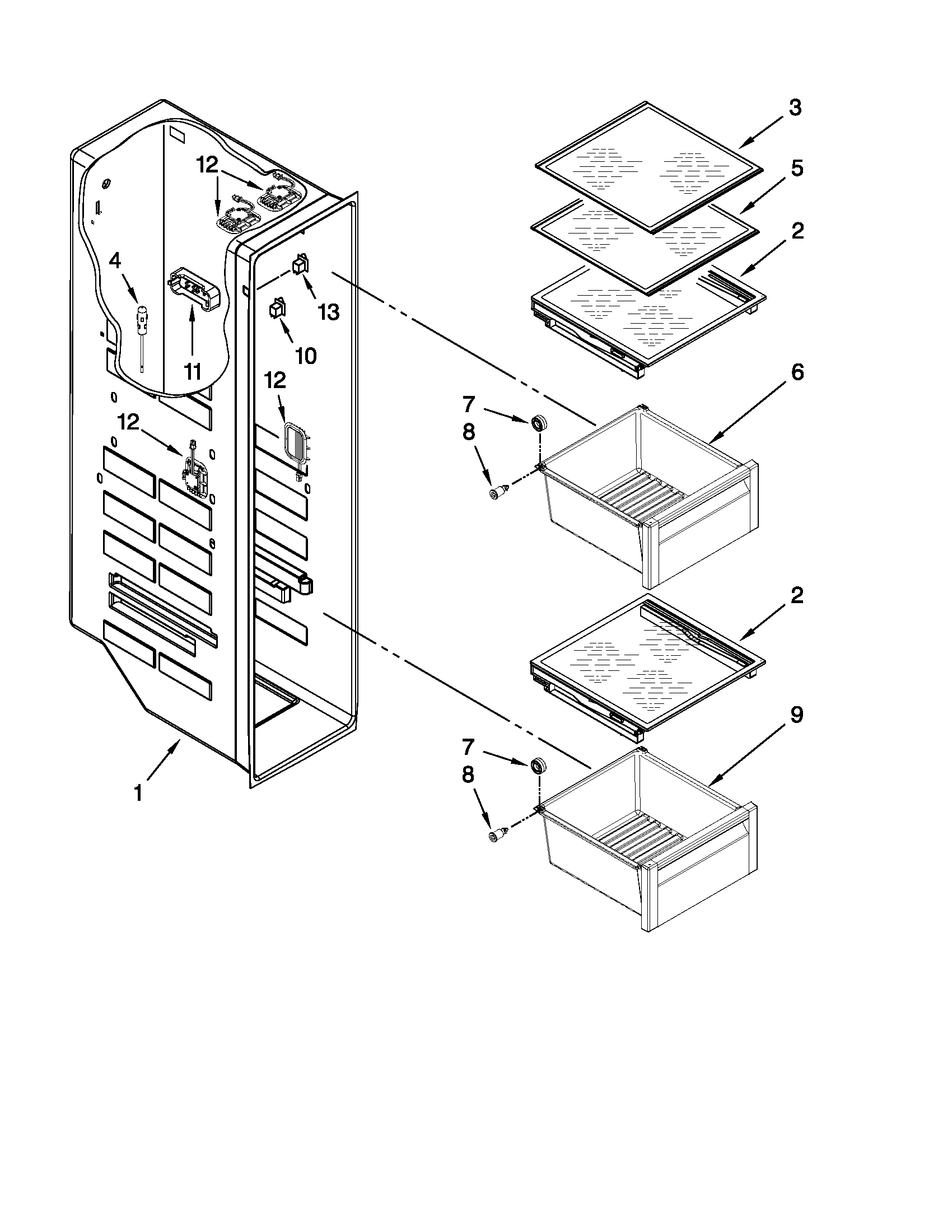 Ikea ISC23CDEXY02 freezer liner parts diagram