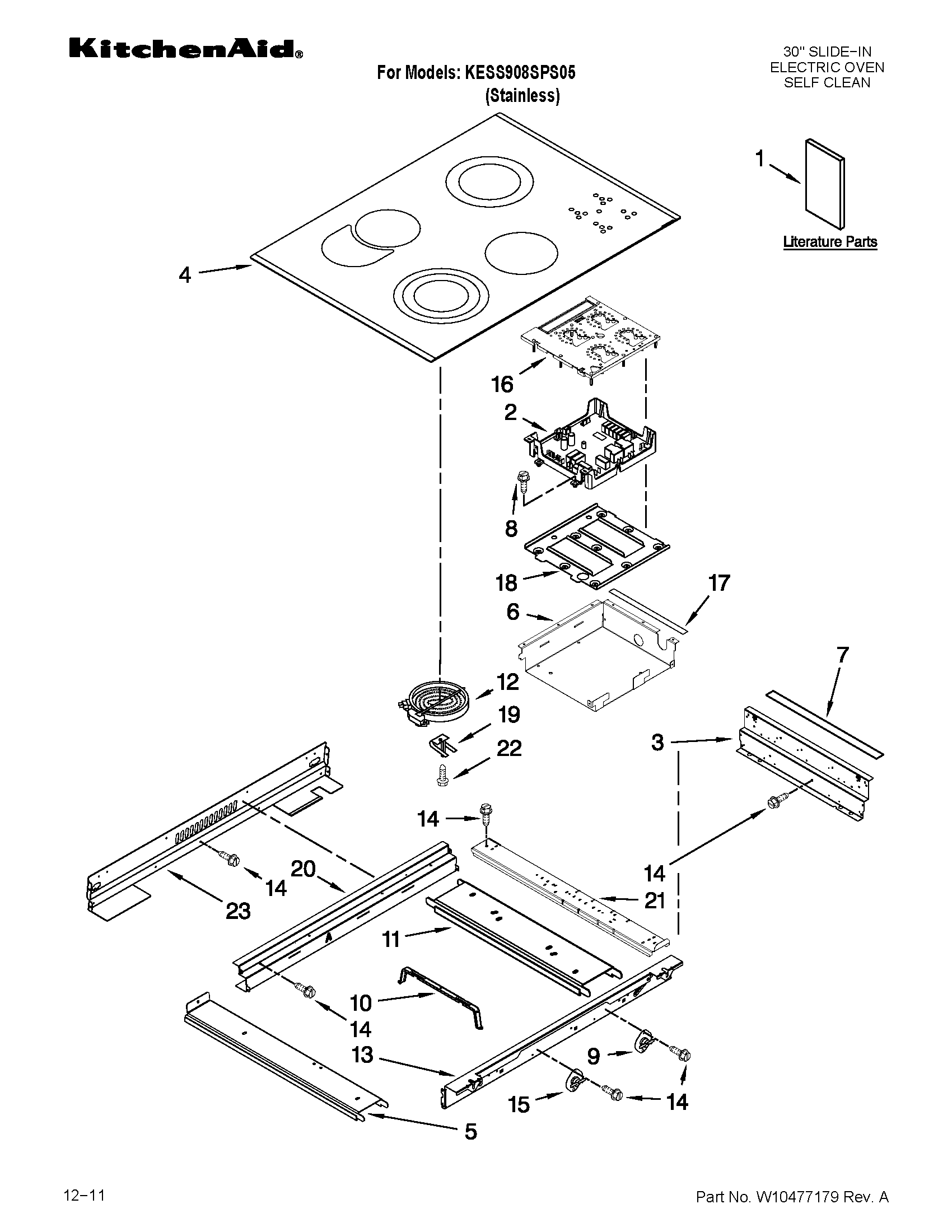KitchenAid KESS908SPS05 cooktop parts diagram