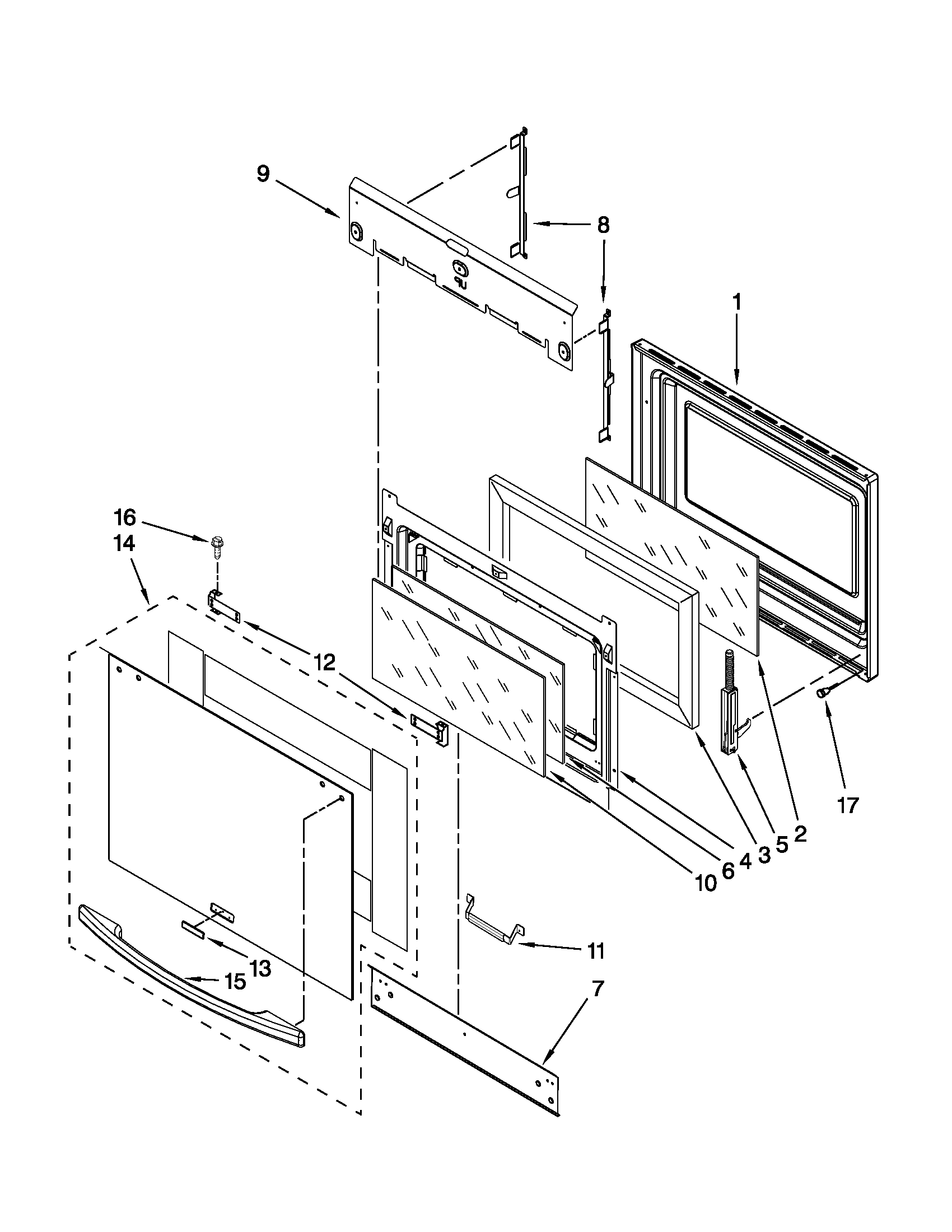 KitchenAid KERS807SSS04 door parts diagram