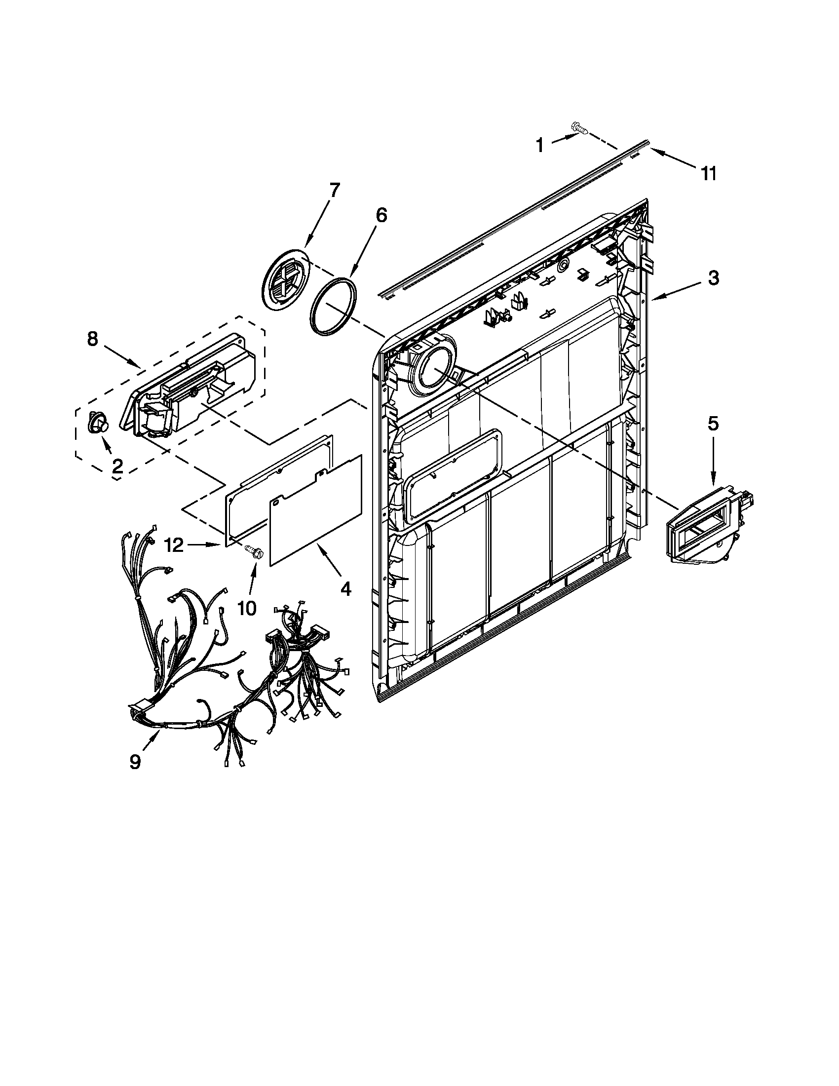 Whirlpool WDF730PAYB2 inner door parts diagram