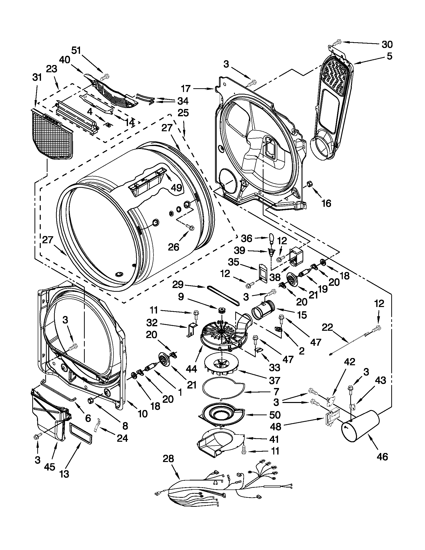 Whirlpool WGD8200YW1 bulkhead parts diagram
