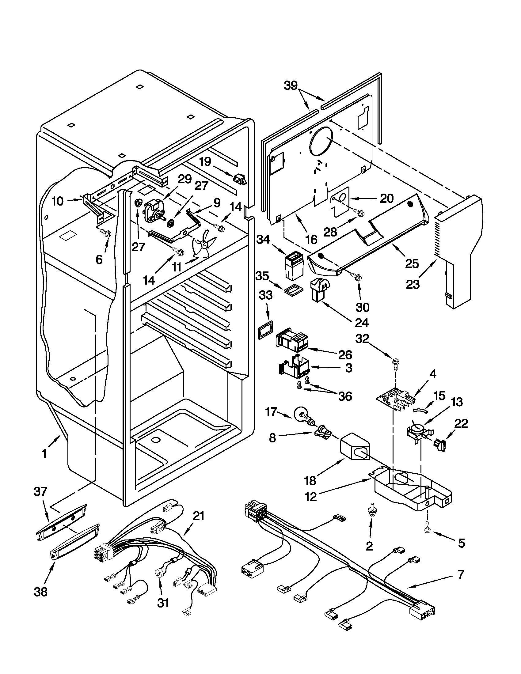 Whirlpool W8RXNGMWL02 liner parts diagram