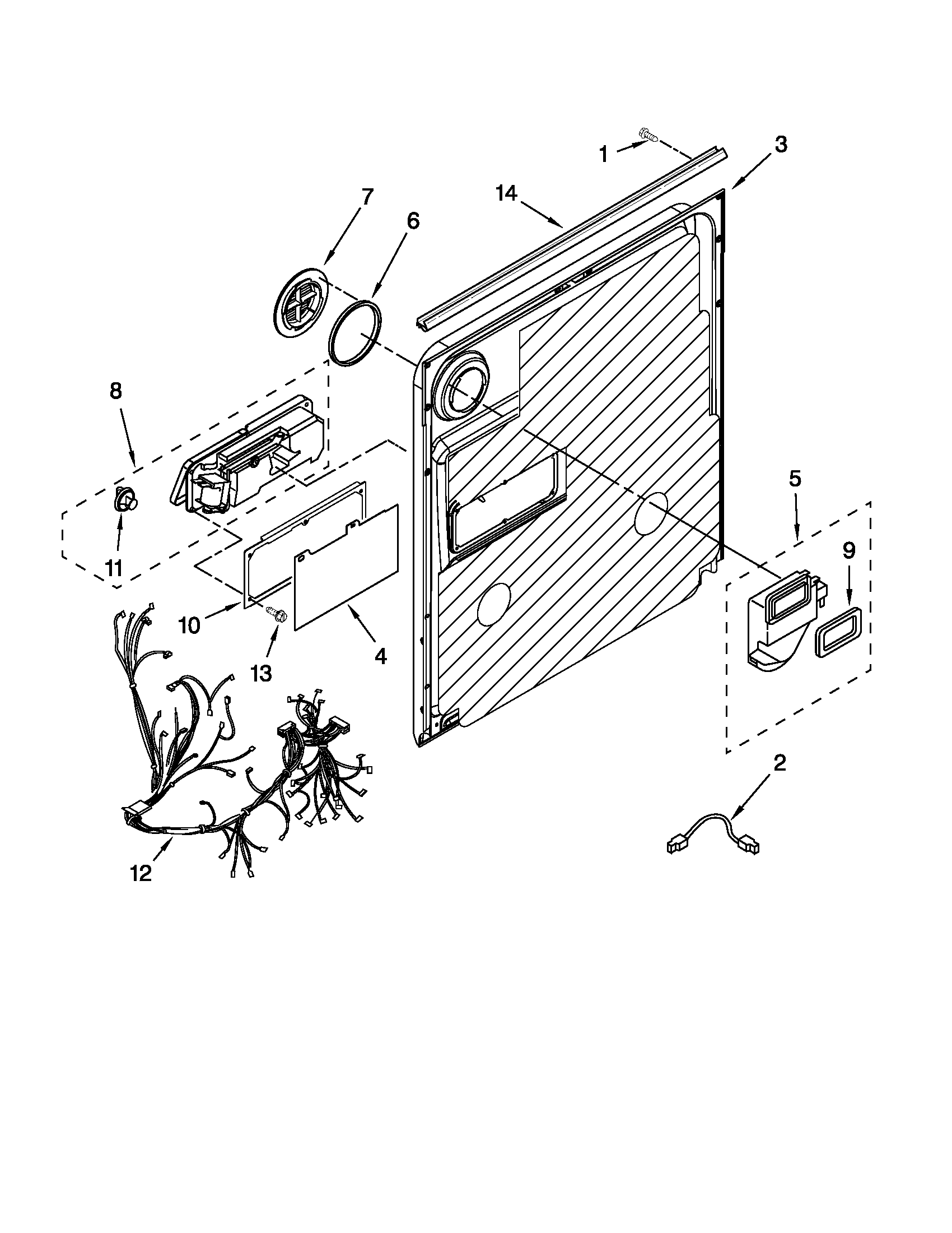 Maytag MDBH949AWW1 door and latch parts diagram