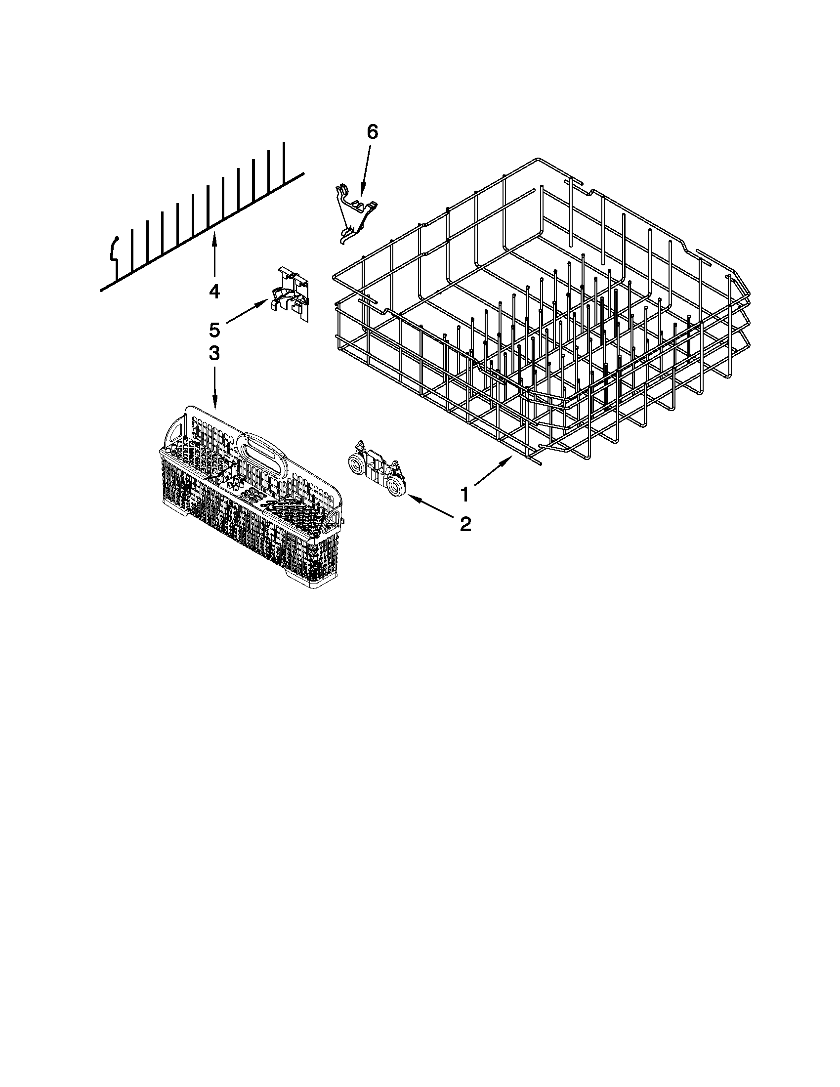 Jenn-Air JDB8700AWP0 lower rack parts diagram