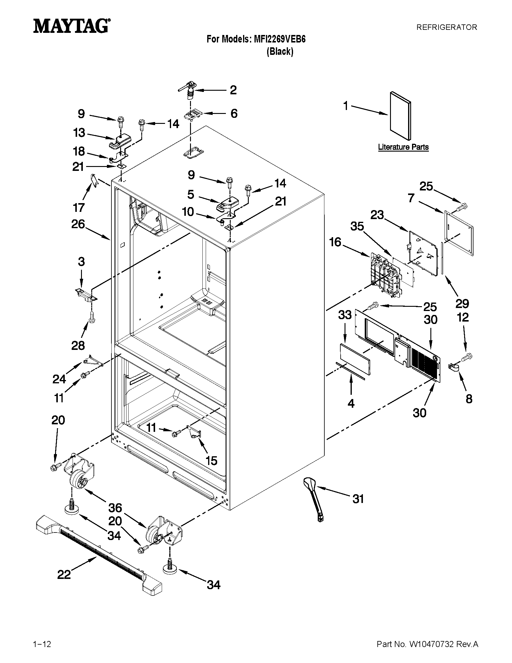 Maytag MFI2269VEB6 cabinet parts diagram