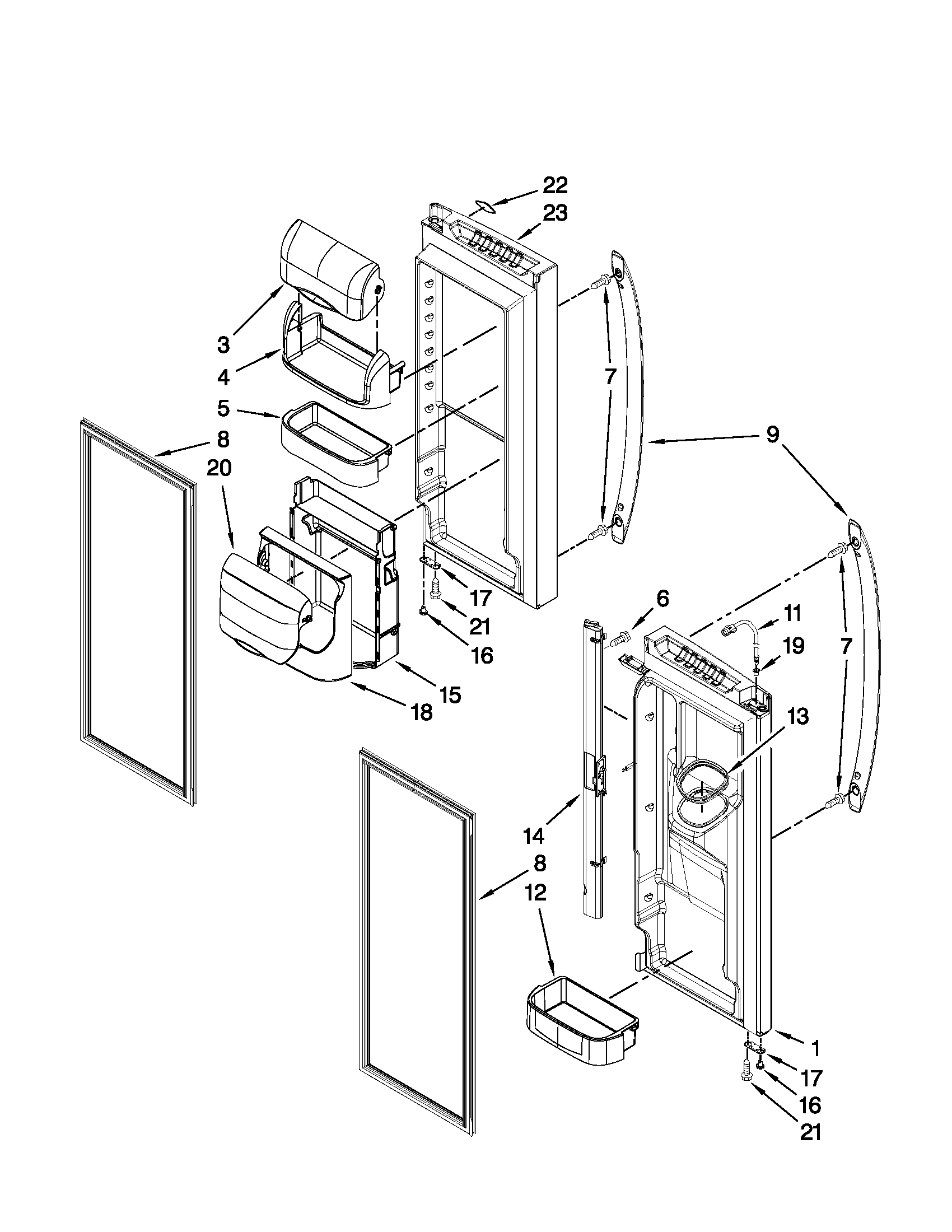 Maytag MFI2269VEB6 refrigerator door parts diagram