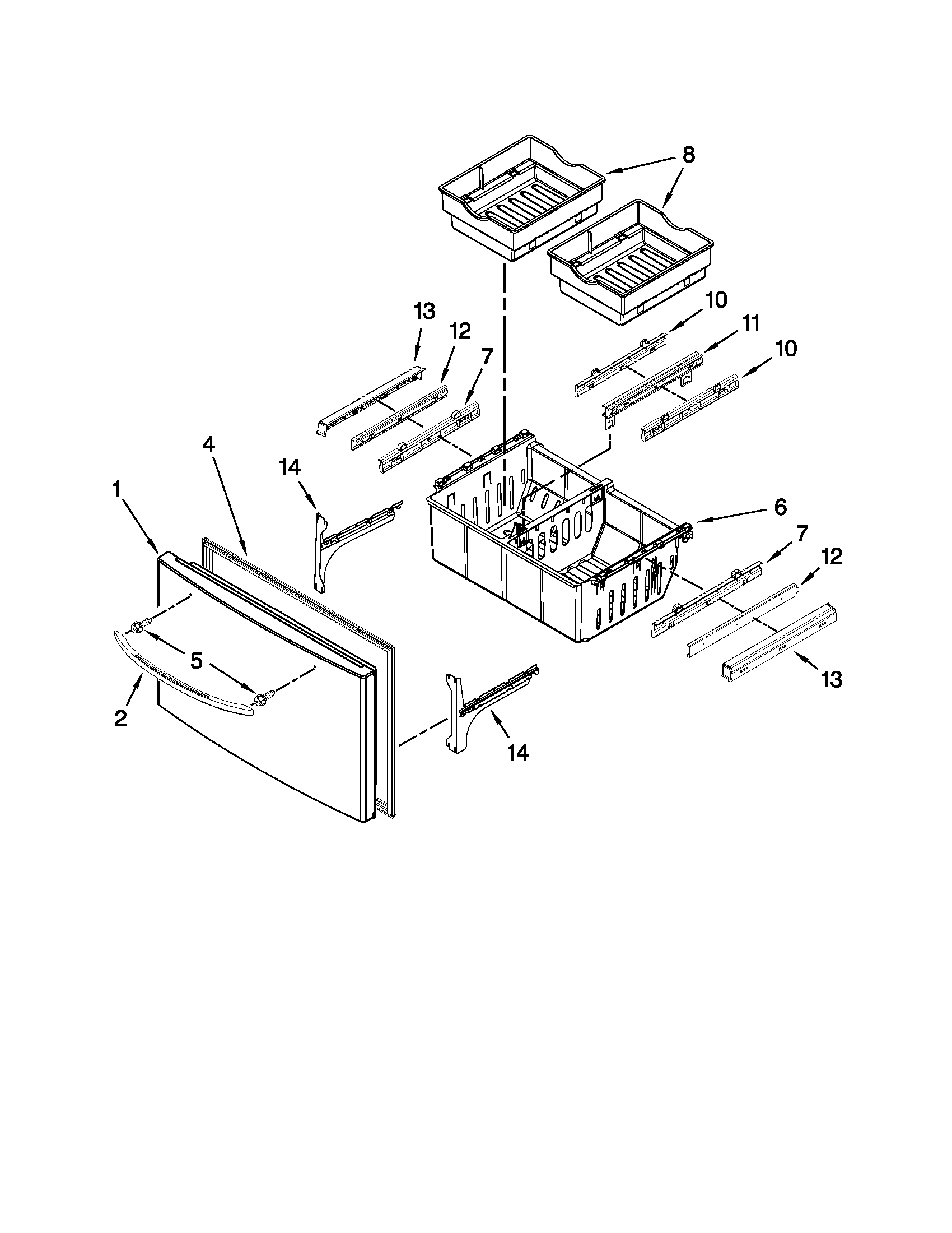 Maytag MFI2269VEB6 freezer door parts diagram