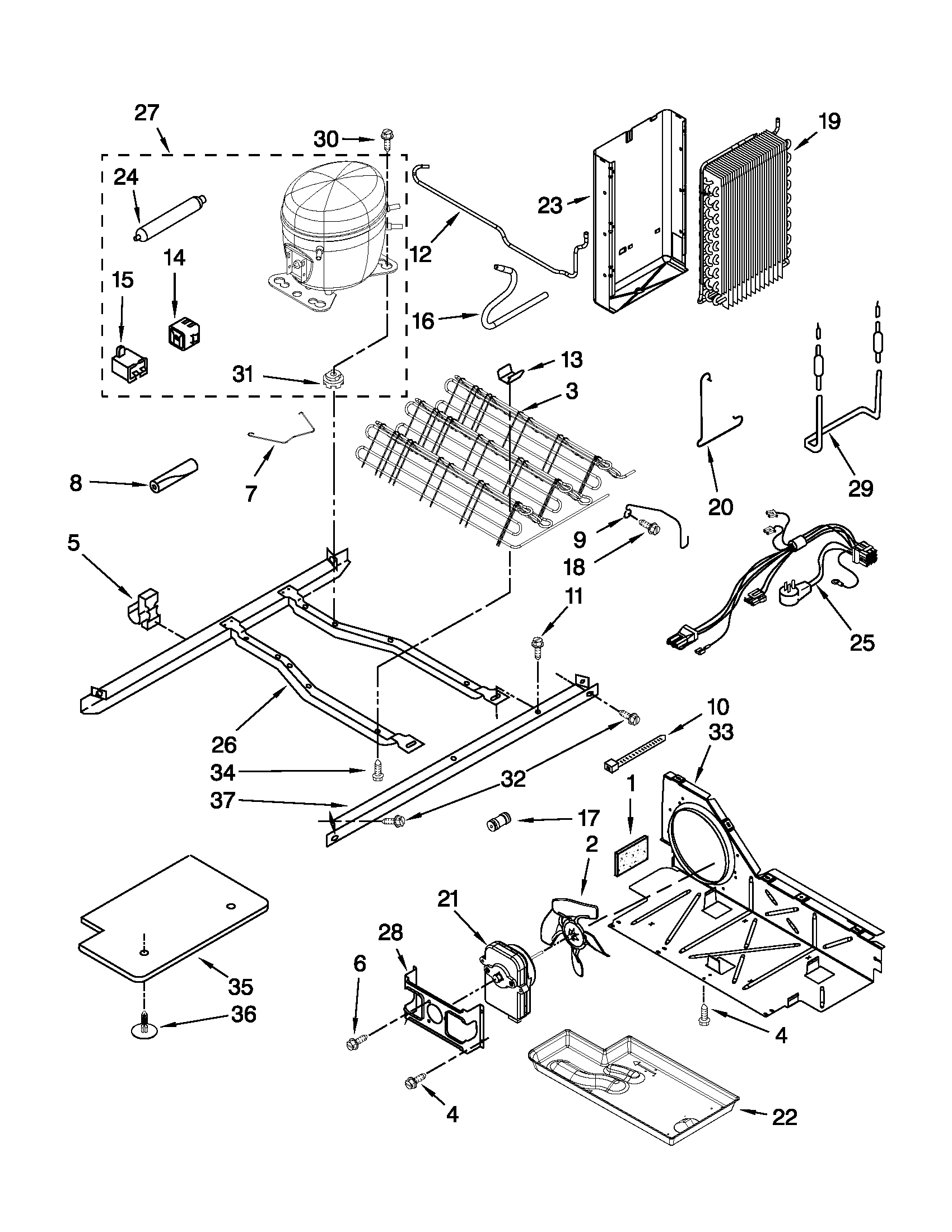 Whirlpool ED5KVEXVB02 unit parts diagram