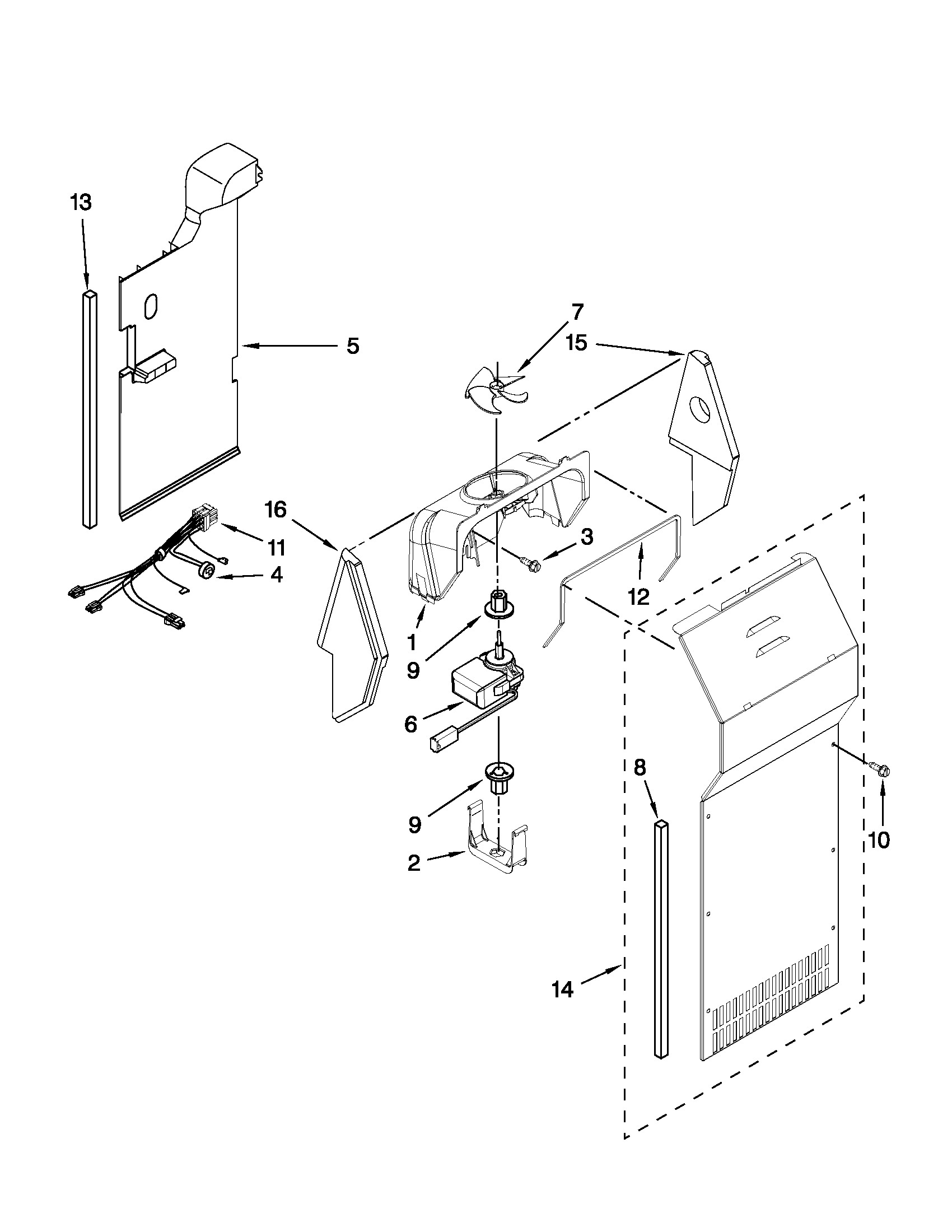 Whirlpool ED5KVEXVB02 air flow parts diagram