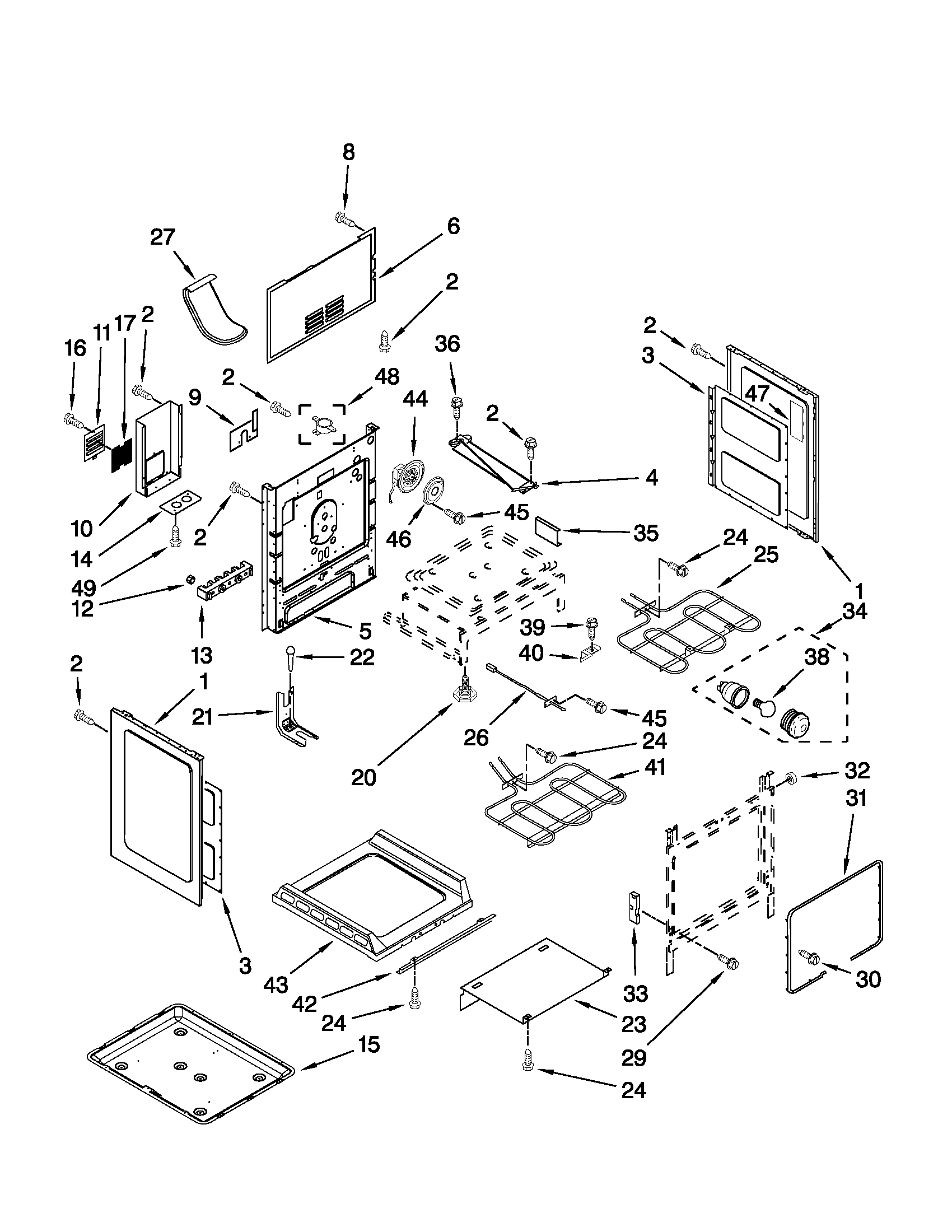 Maytag YMER8772WB0 chassis parts diagram