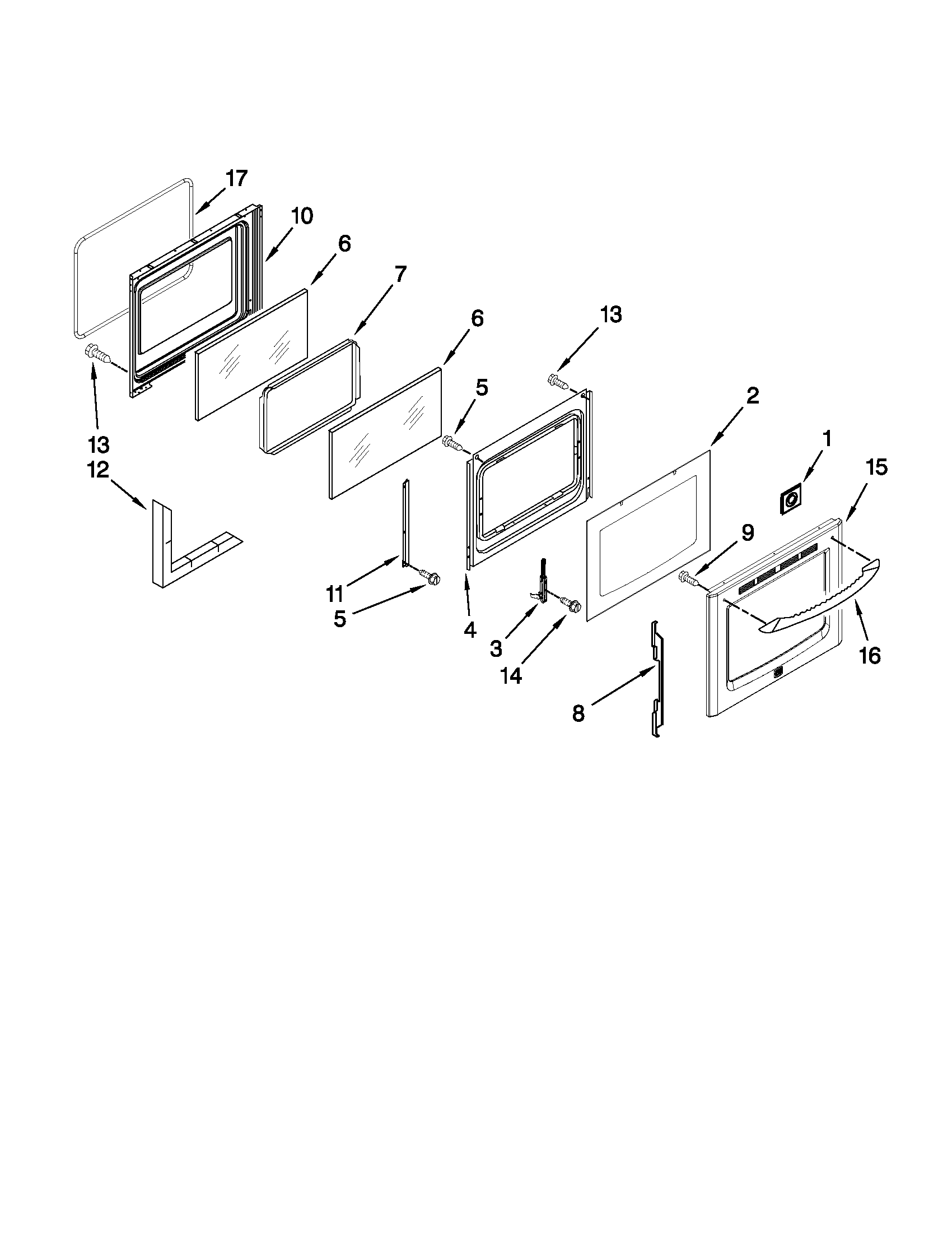 Maytag YMER8772WB0 door parts diagram