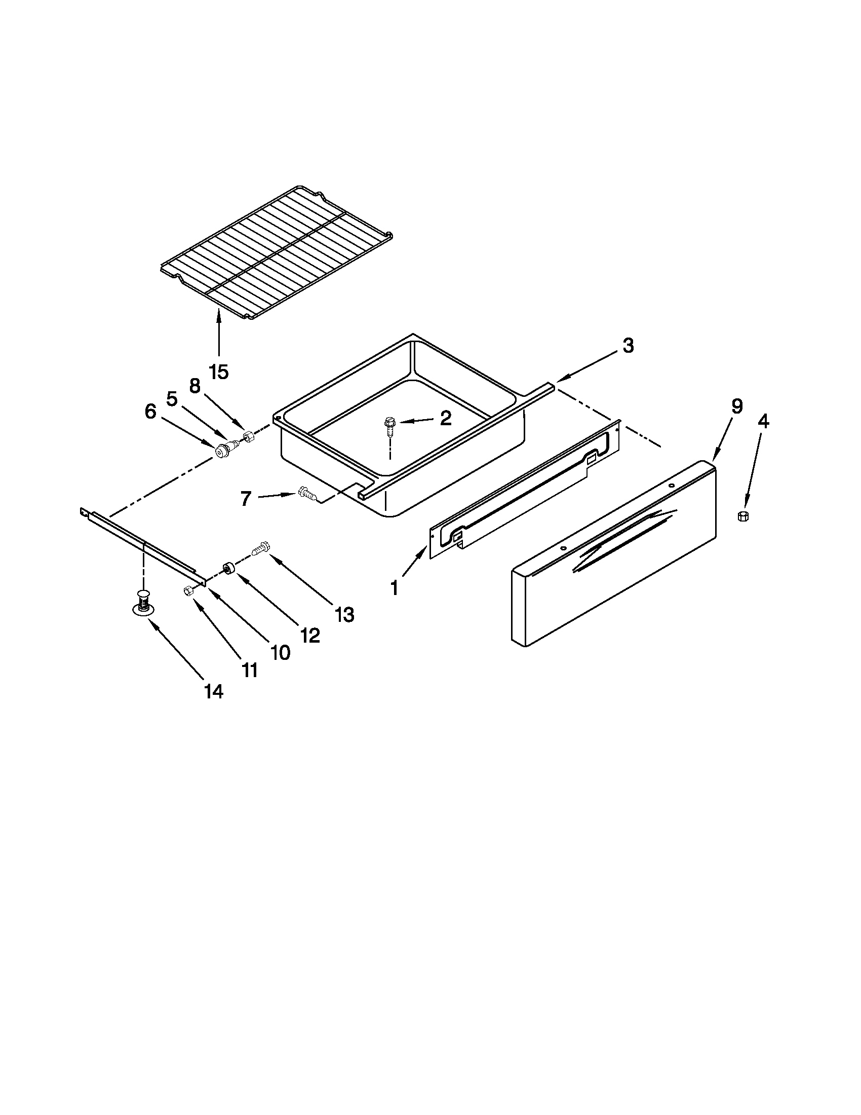 Maytag YMER8772WB0 drawer and rack parts diagram