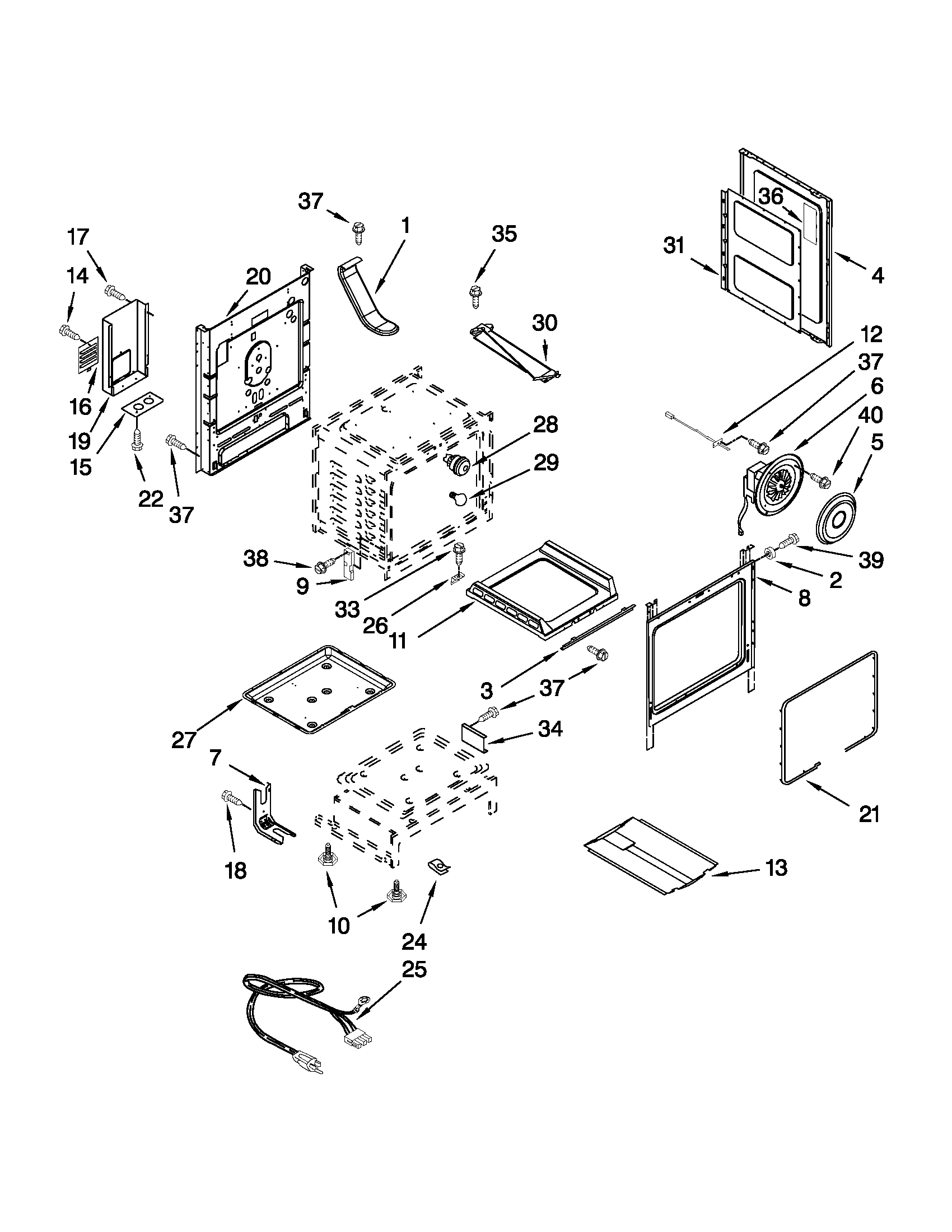 Maytag MGR8670WQ1 chassis parts diagram