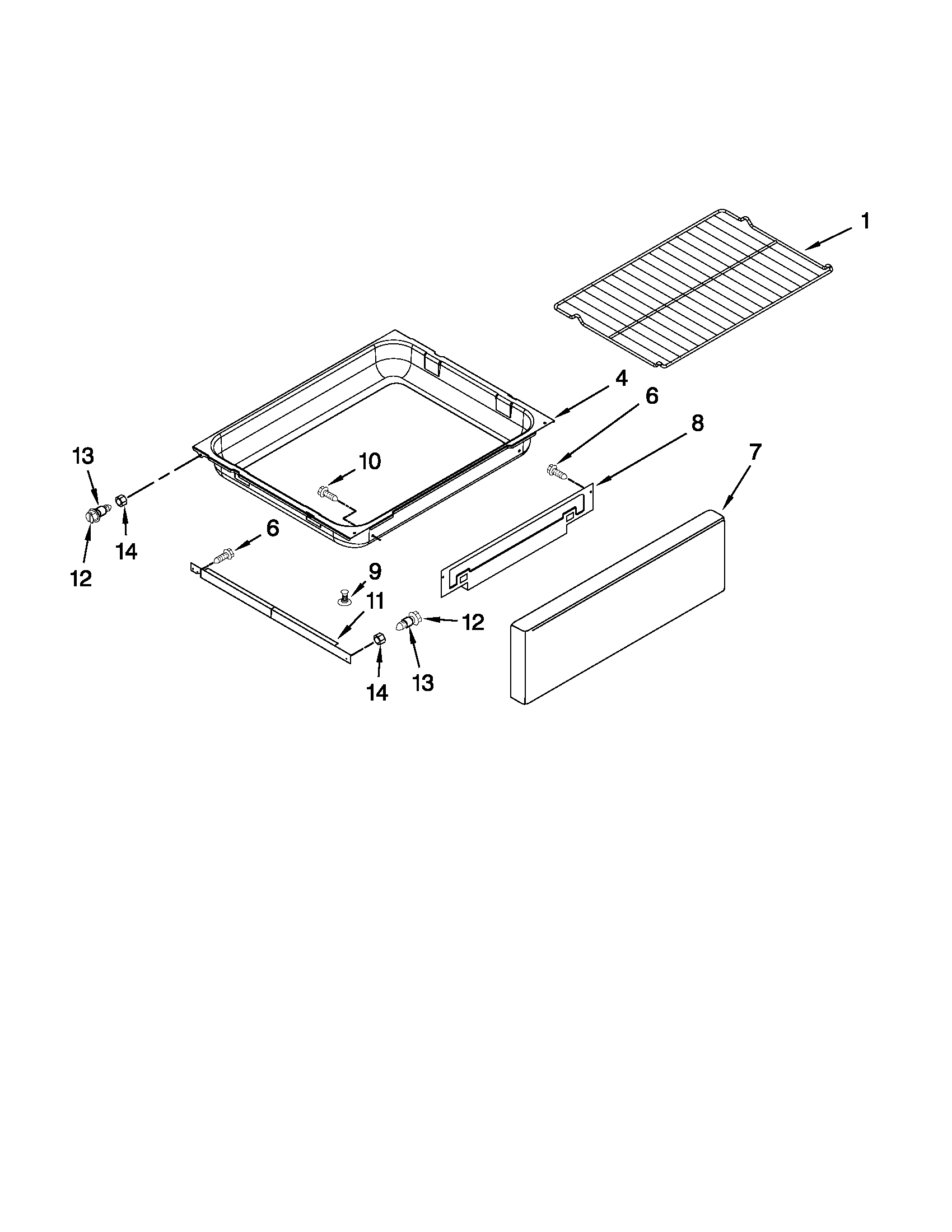 Maytag MGR8670WQ1 drawer and rack parts diagram