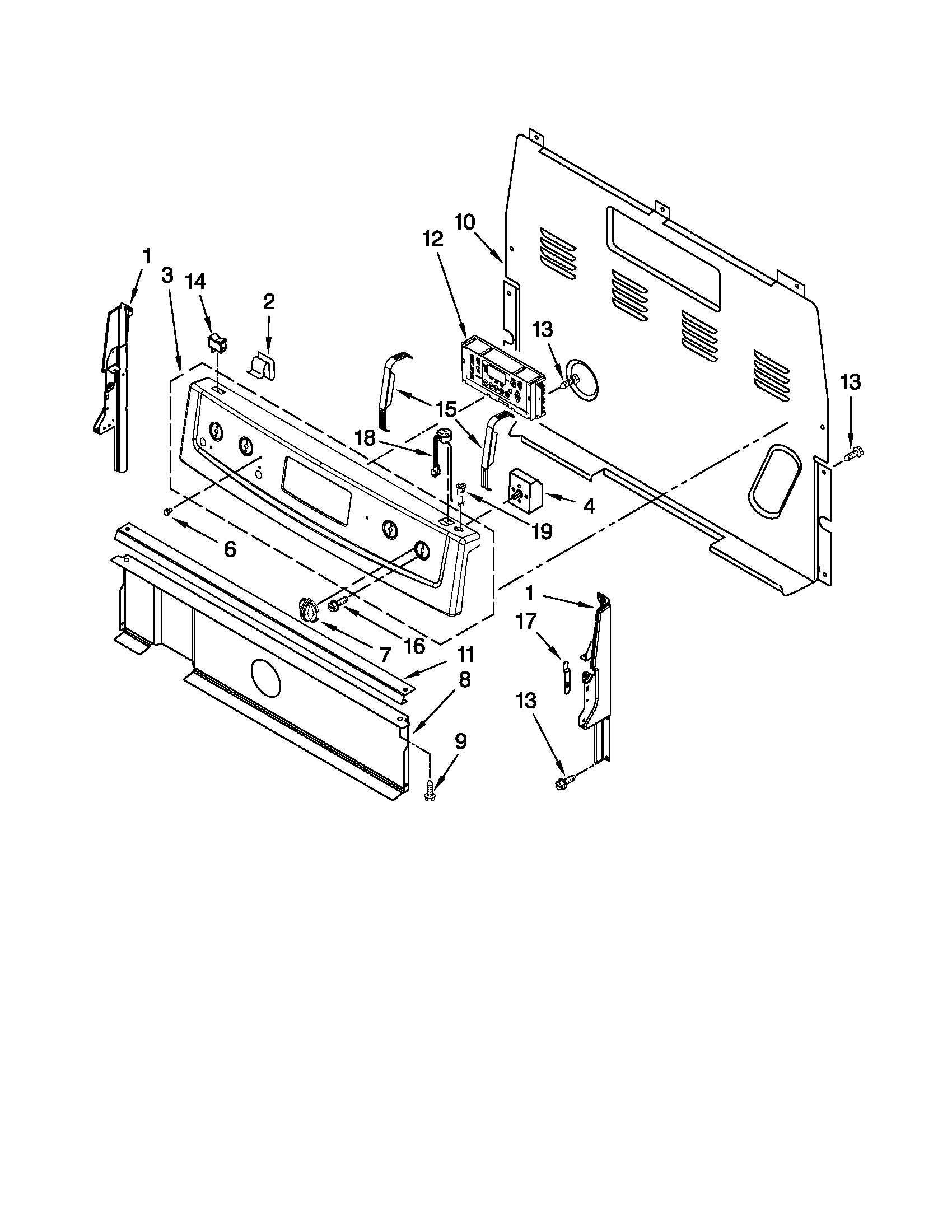 Maytag YMER7765WW2 control panel parts diagram