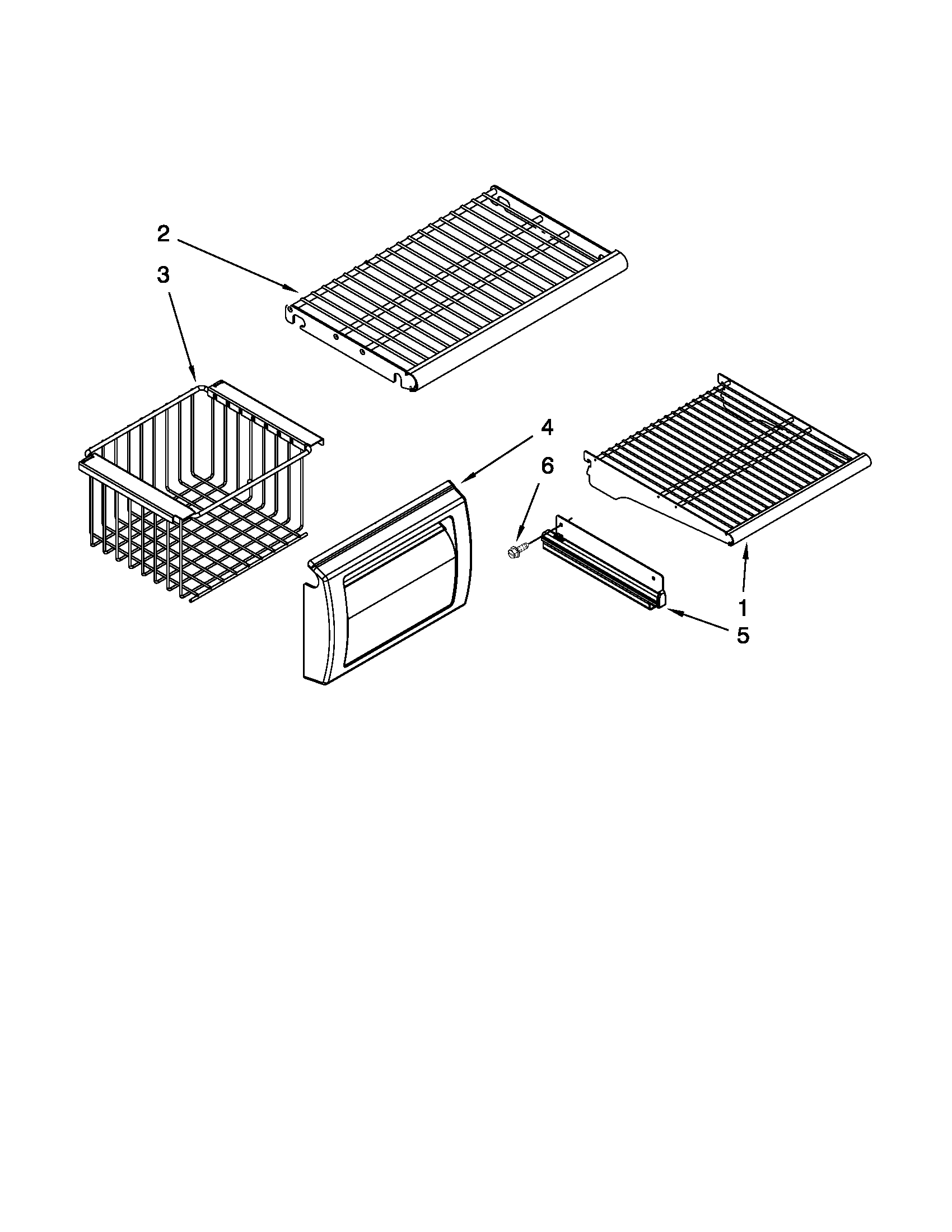 Jenn-Air JS42PPDUDB02 freezer shelf parts diagram