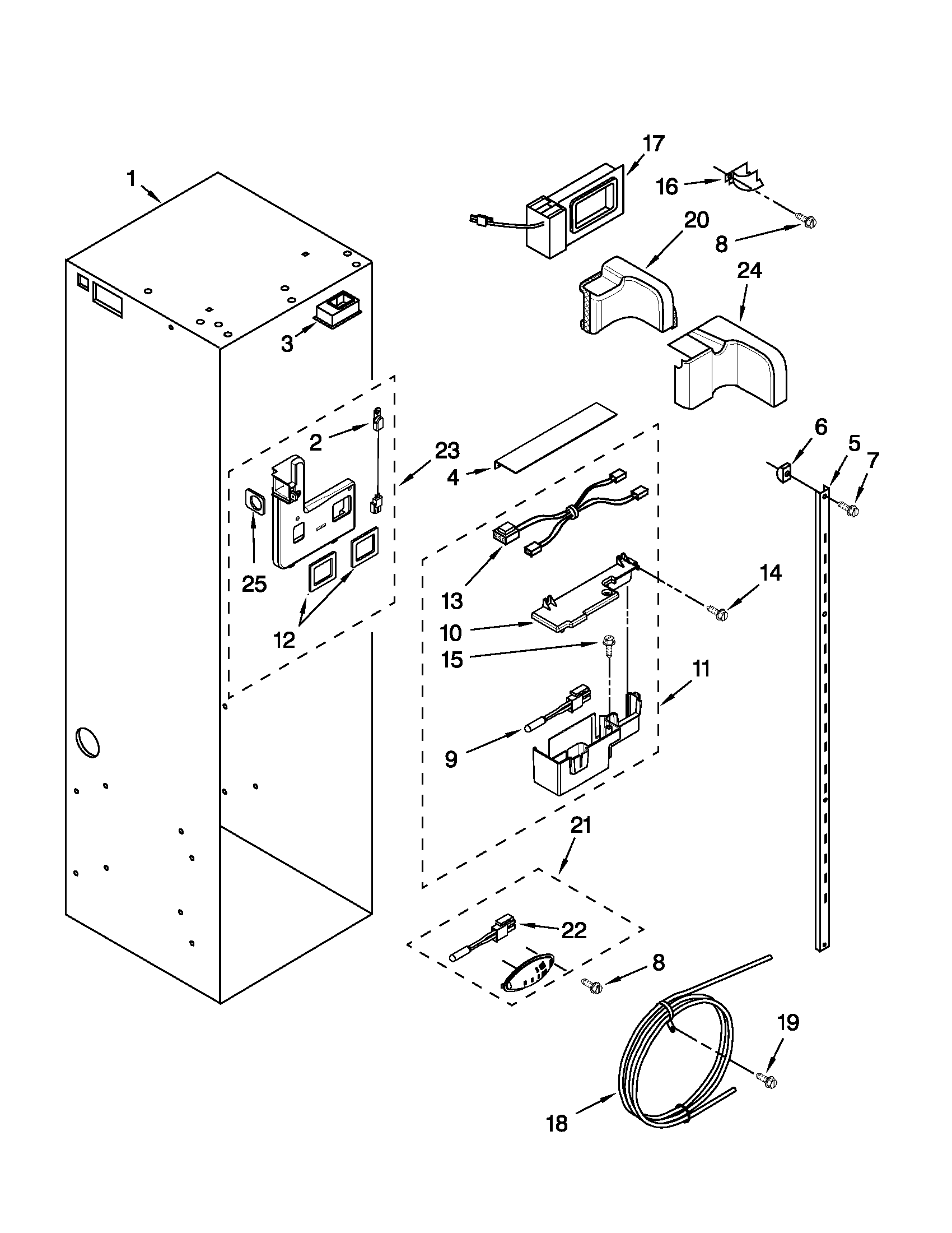 Jenn-Air JS42PPDUDB02 refrigerator liner parts diagram