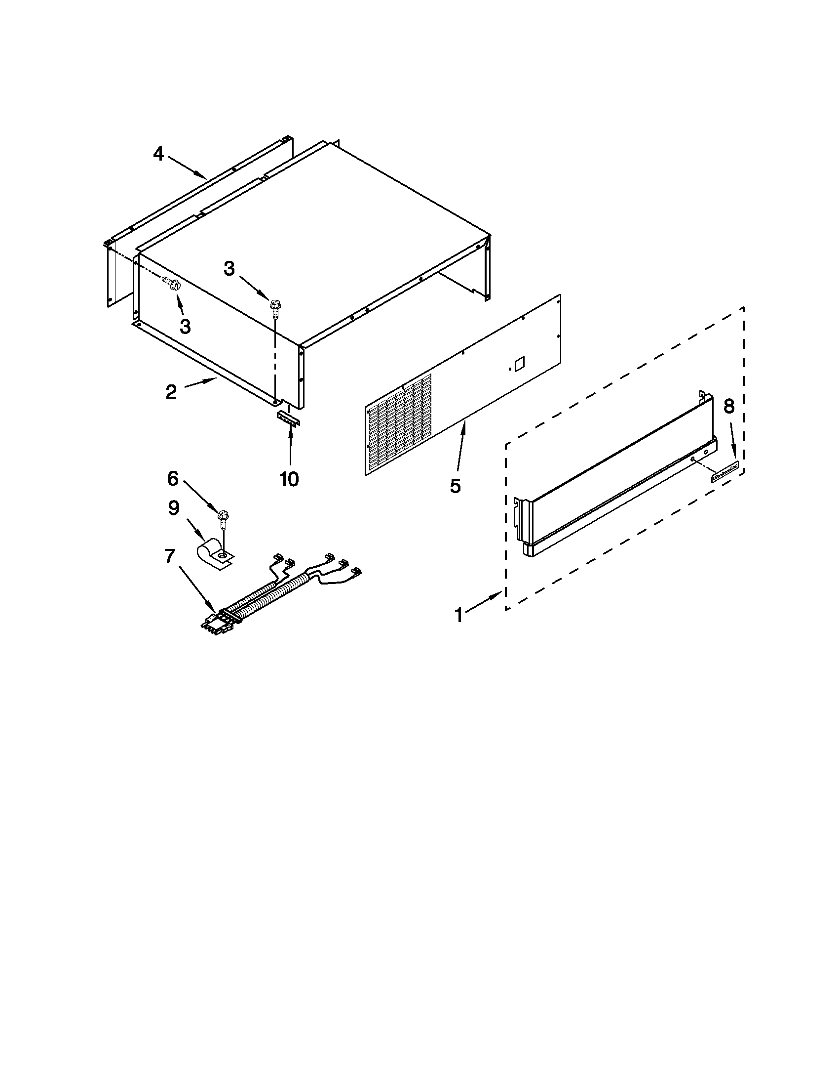 Jenn-Air JS42PPDUDB02 top grille and unit cover parts diagram