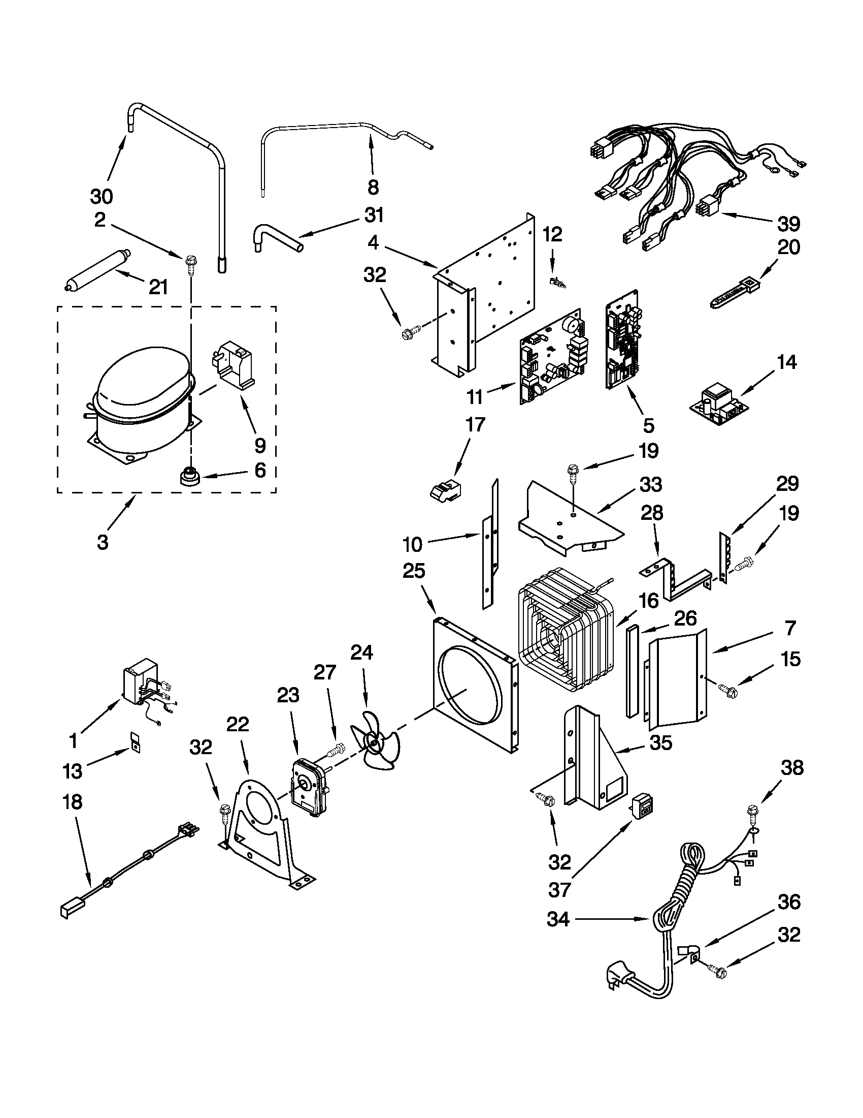 Jenn-Air JS42PPDUDB02 upper unit parts diagram