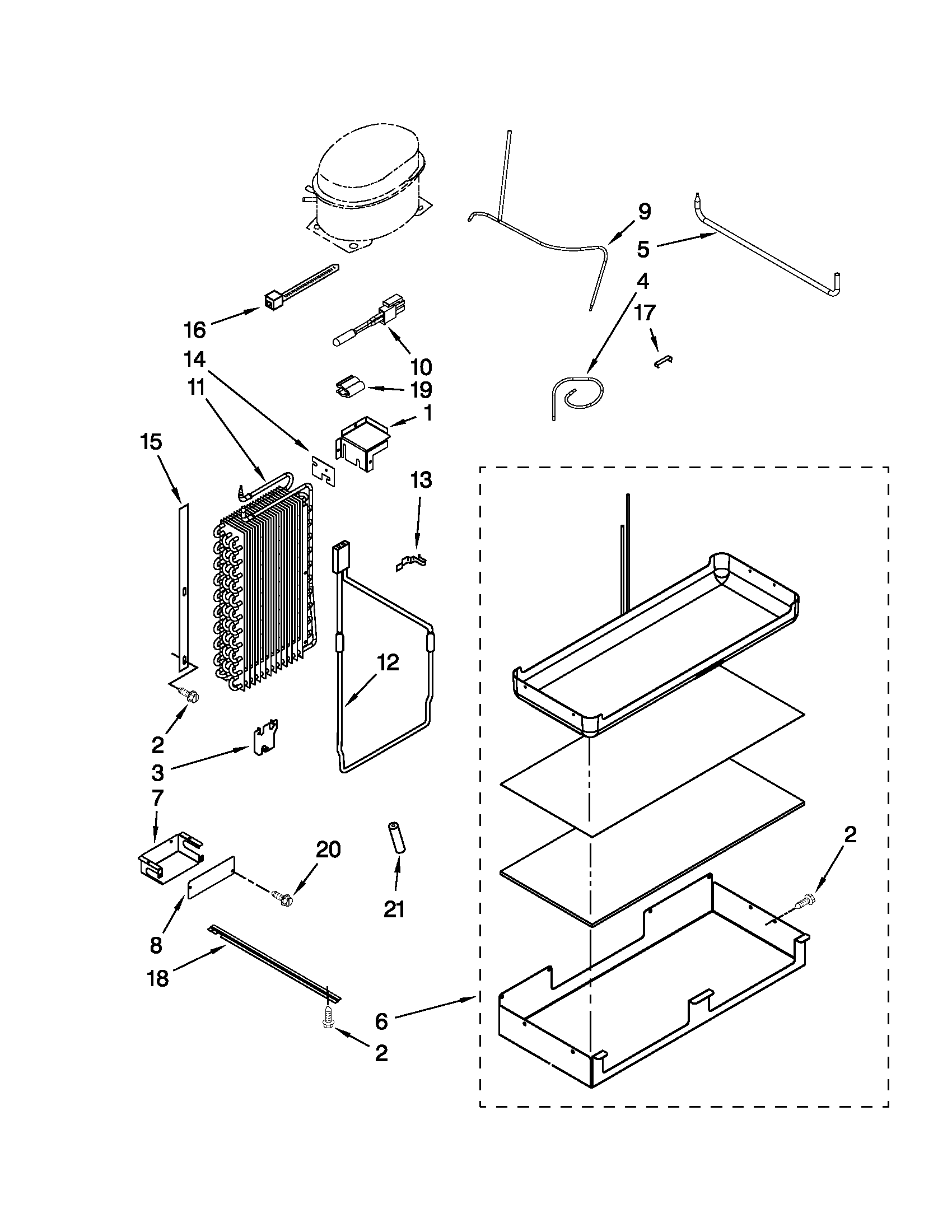Jenn-Air JS42PPDUDB02 lower unit and tube parts diagram