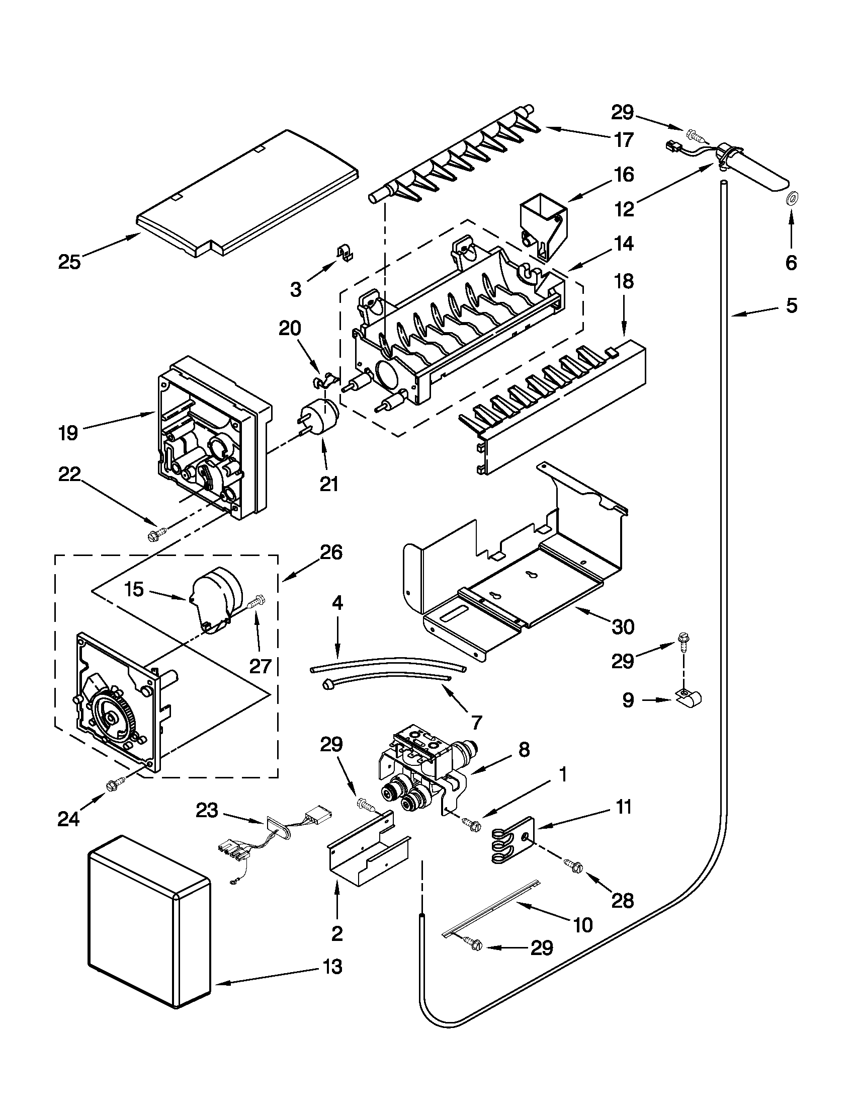 Jenn-Air JS42PPDUDB02 icemaker parts diagram