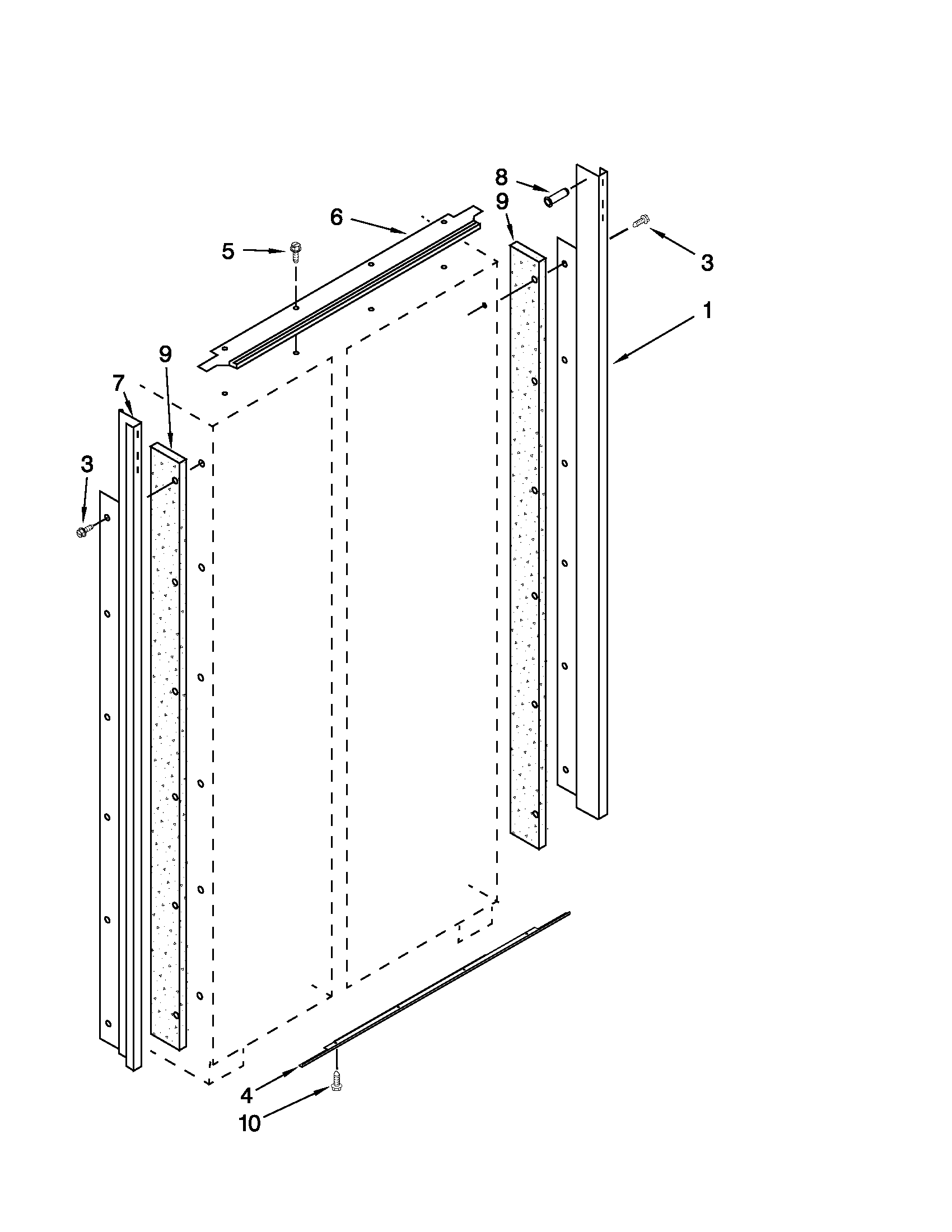 Jenn-Air JS48PPDUDB02 cabinet trim parts diagram