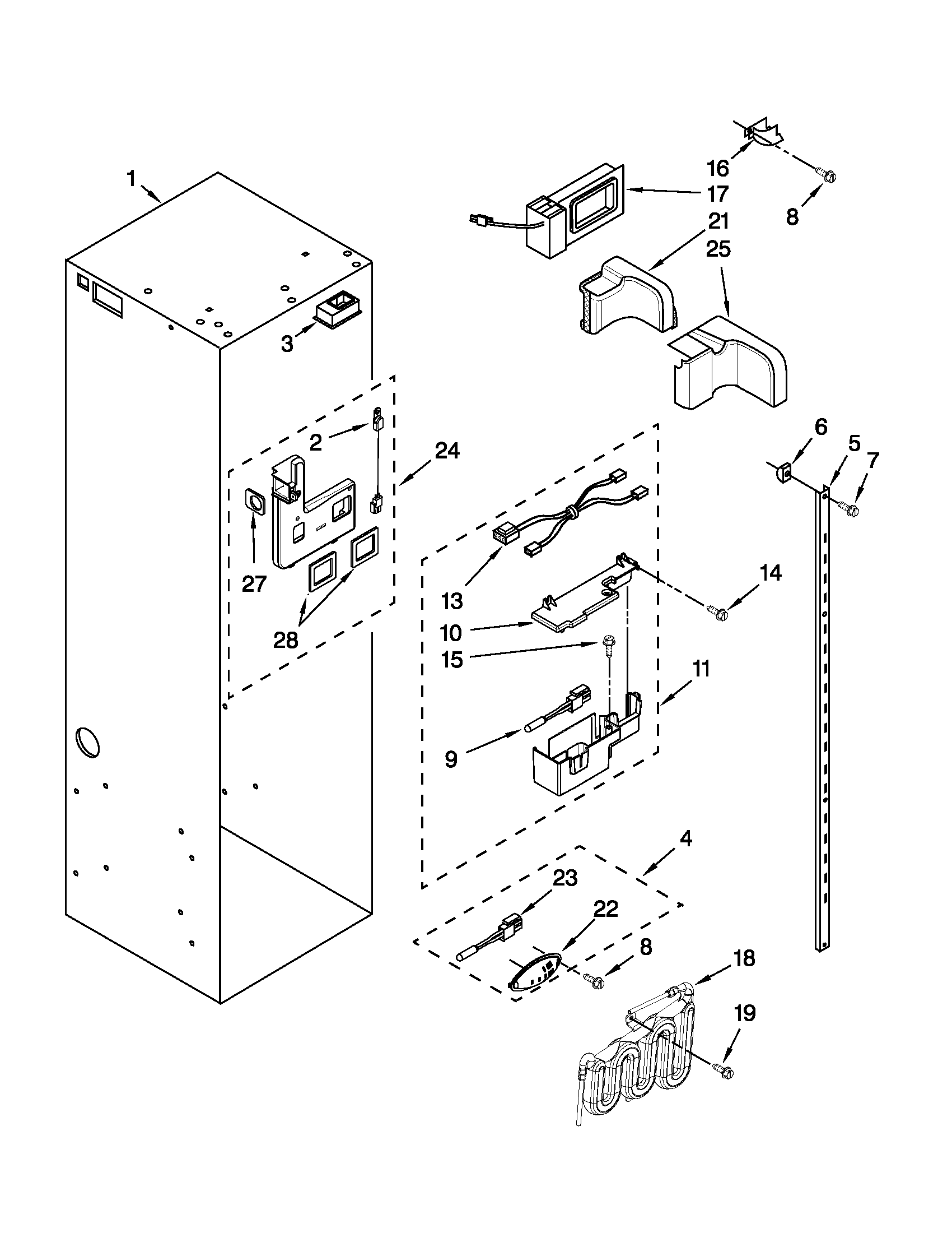 Jenn-Air JS48PPDUDB02 refrigerator liner parts diagram