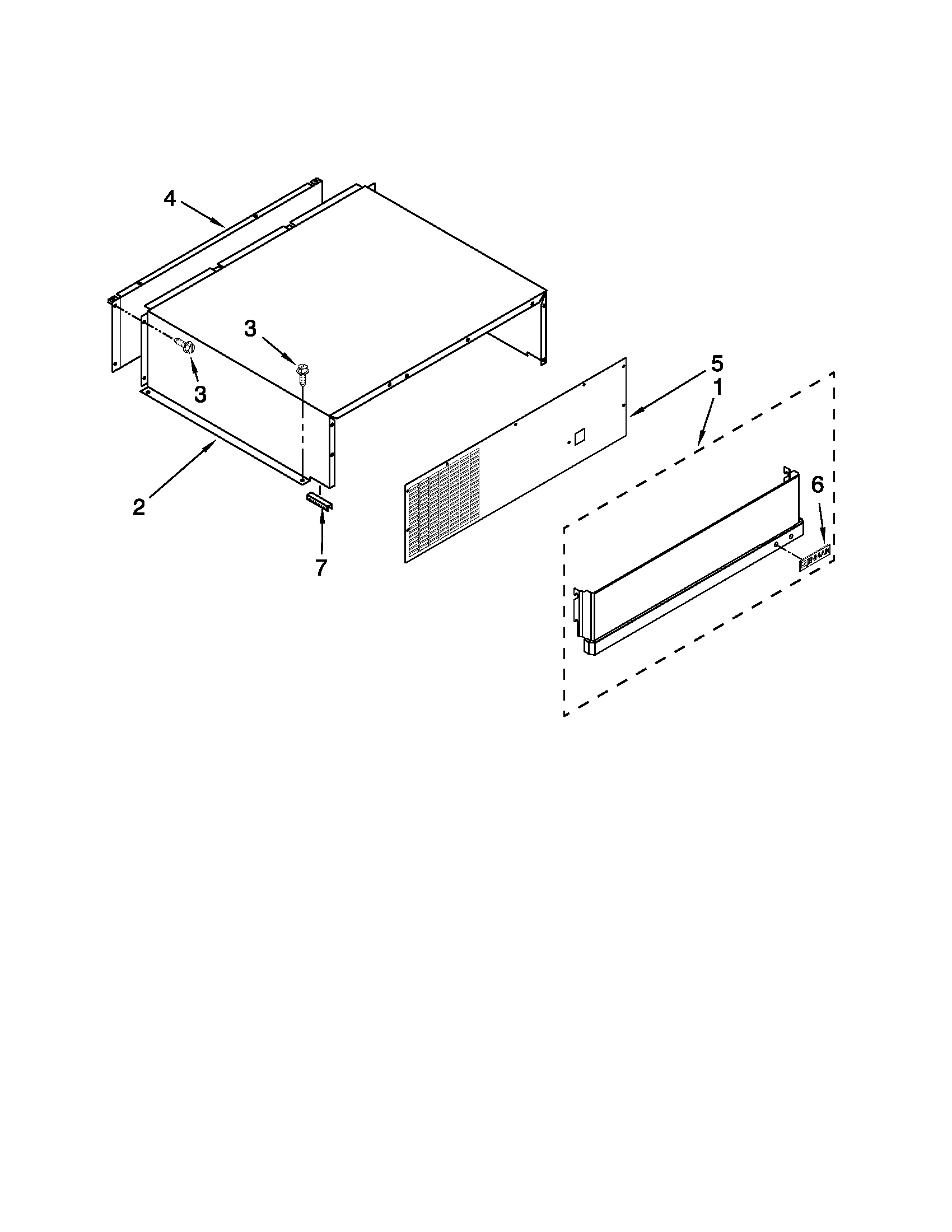 Jenn-Air JS48PPDUDB02 top grille and unit cover parts diagram