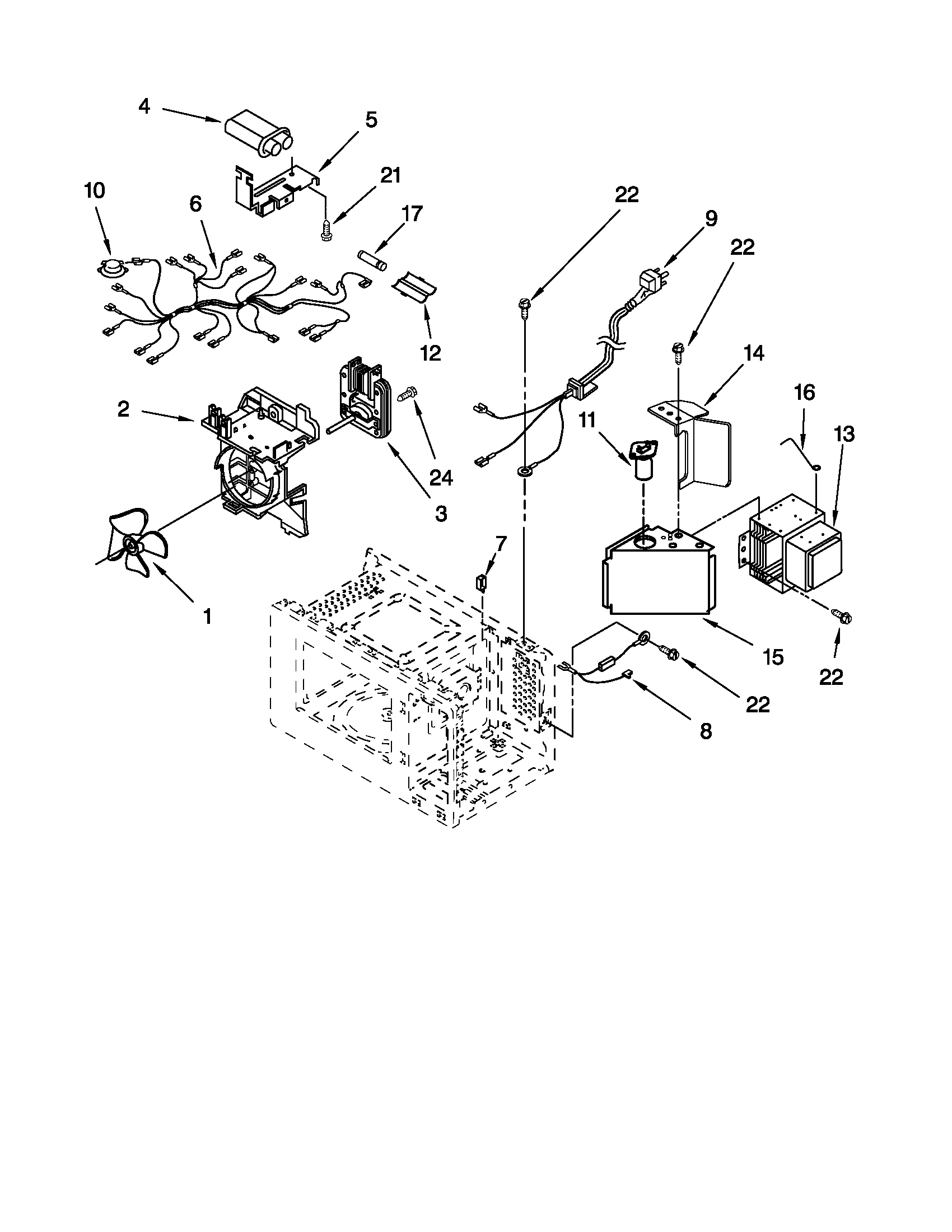 KitchenAid YKCMS1555RWH0 oven interior parts diagram