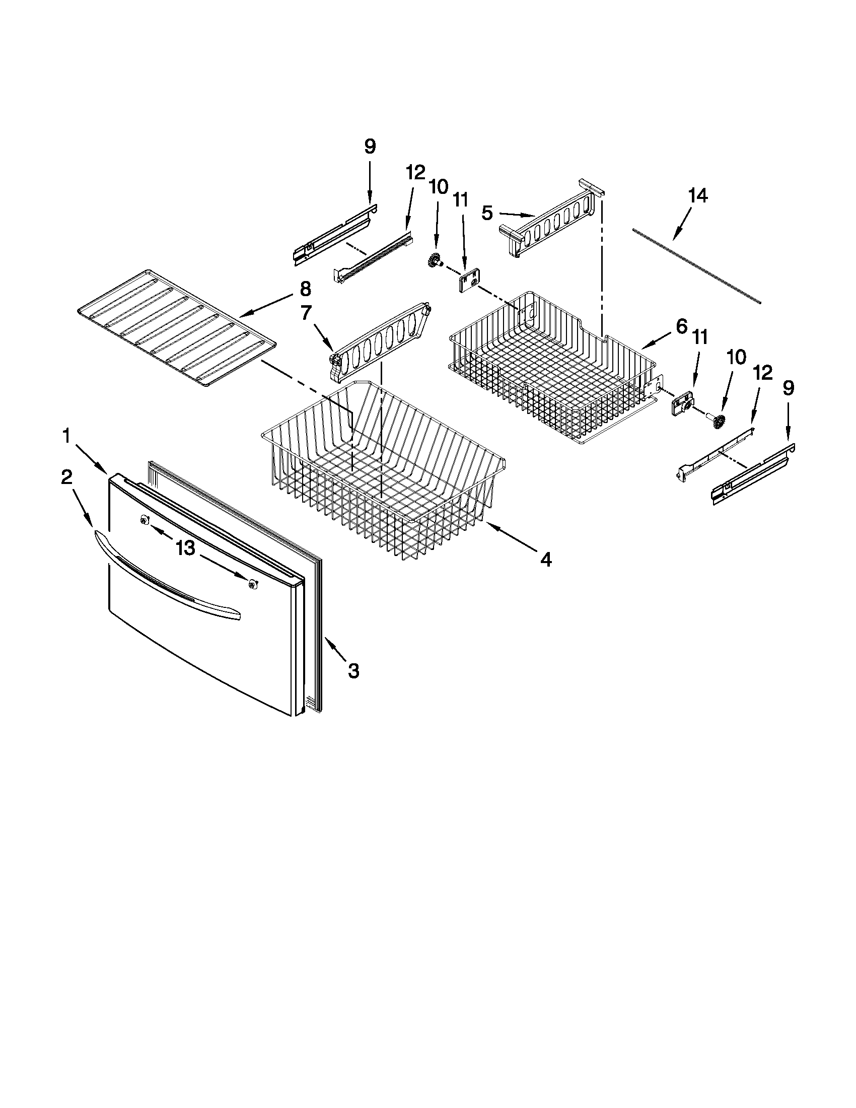 Whirlpool GI5FVAXVQ01 freezer door parts diagram