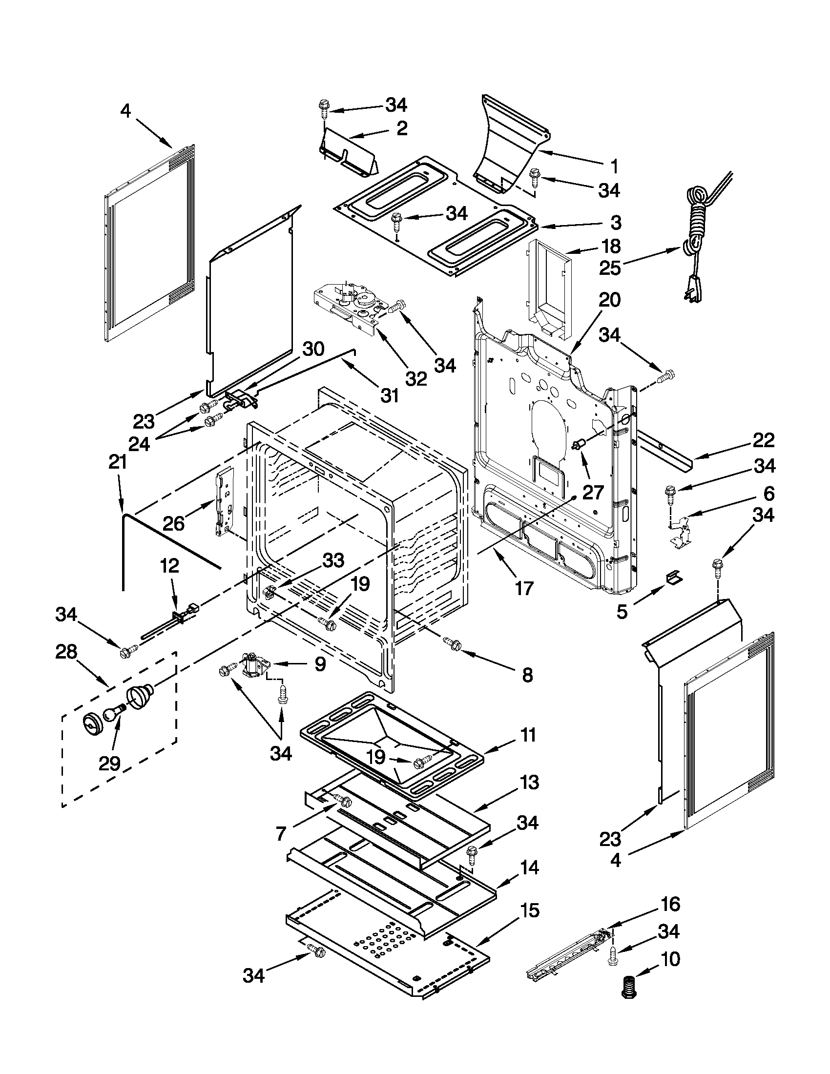 Whirlpool WFG510S0AB0 chassis parts diagram