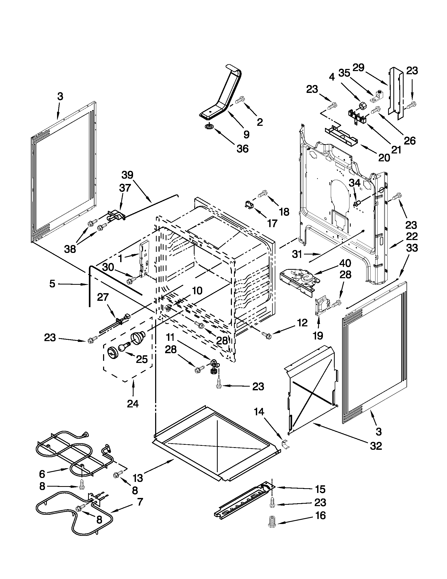Whirlpool WFE510S0AT0 chassis parts diagram