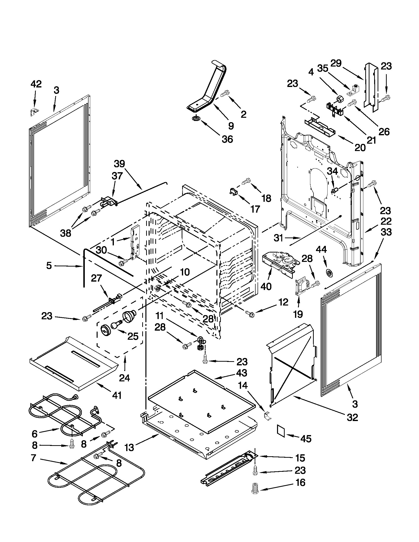 Whirlpool WFE520C0AB0 chassis parts diagram