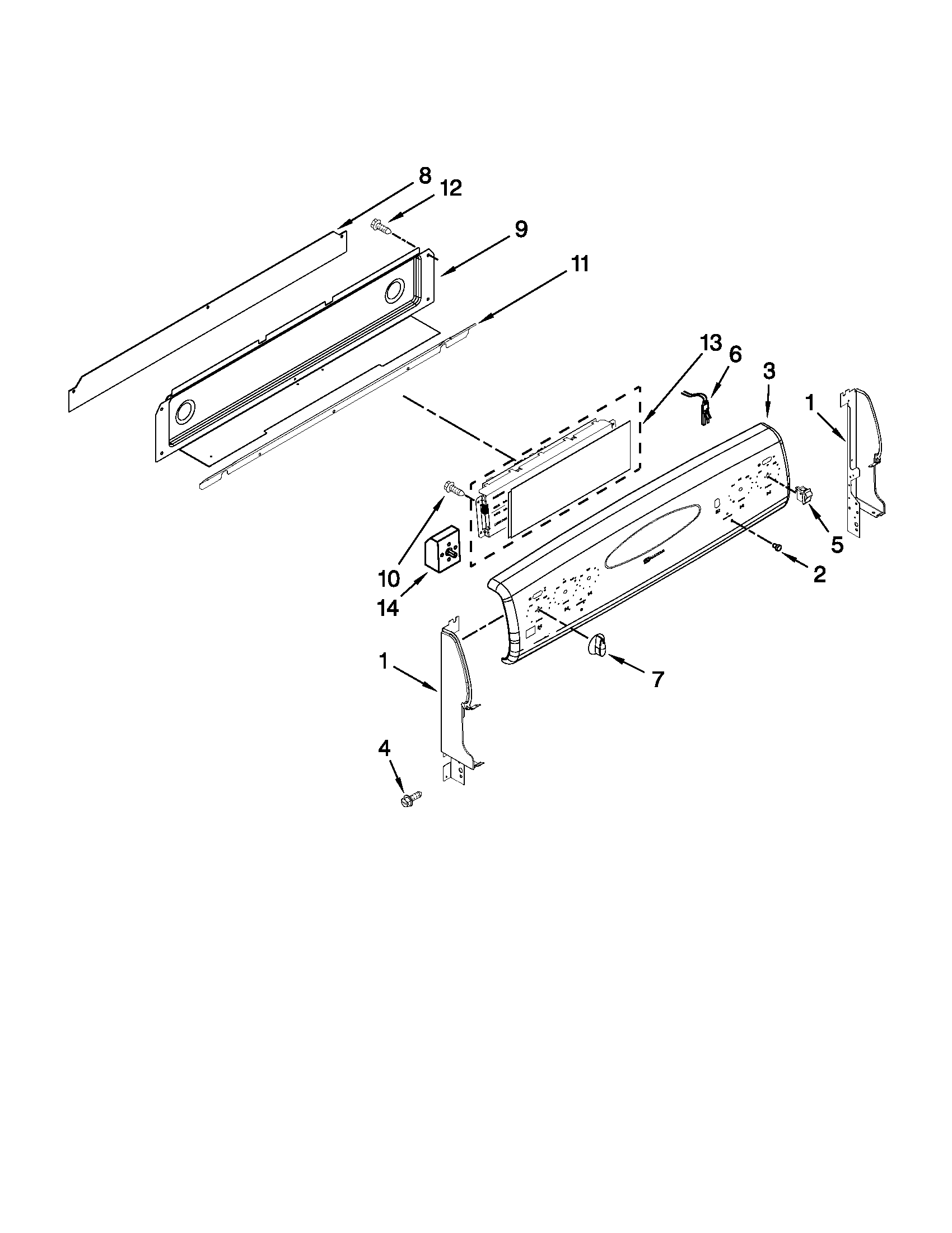 Maytag MER6765BAS18 control panel parts diagram