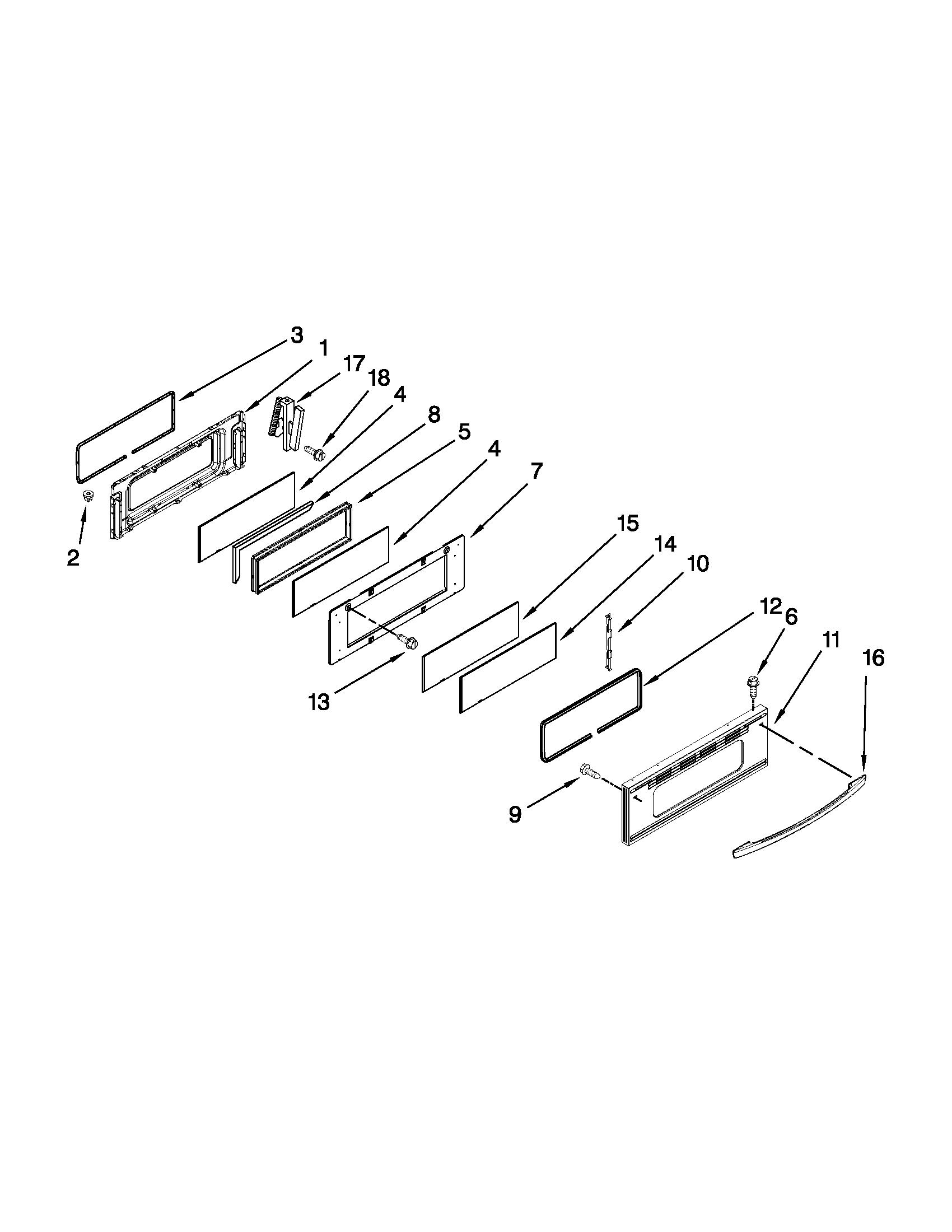 Maytag MER6765BAS18 upper door parts diagram