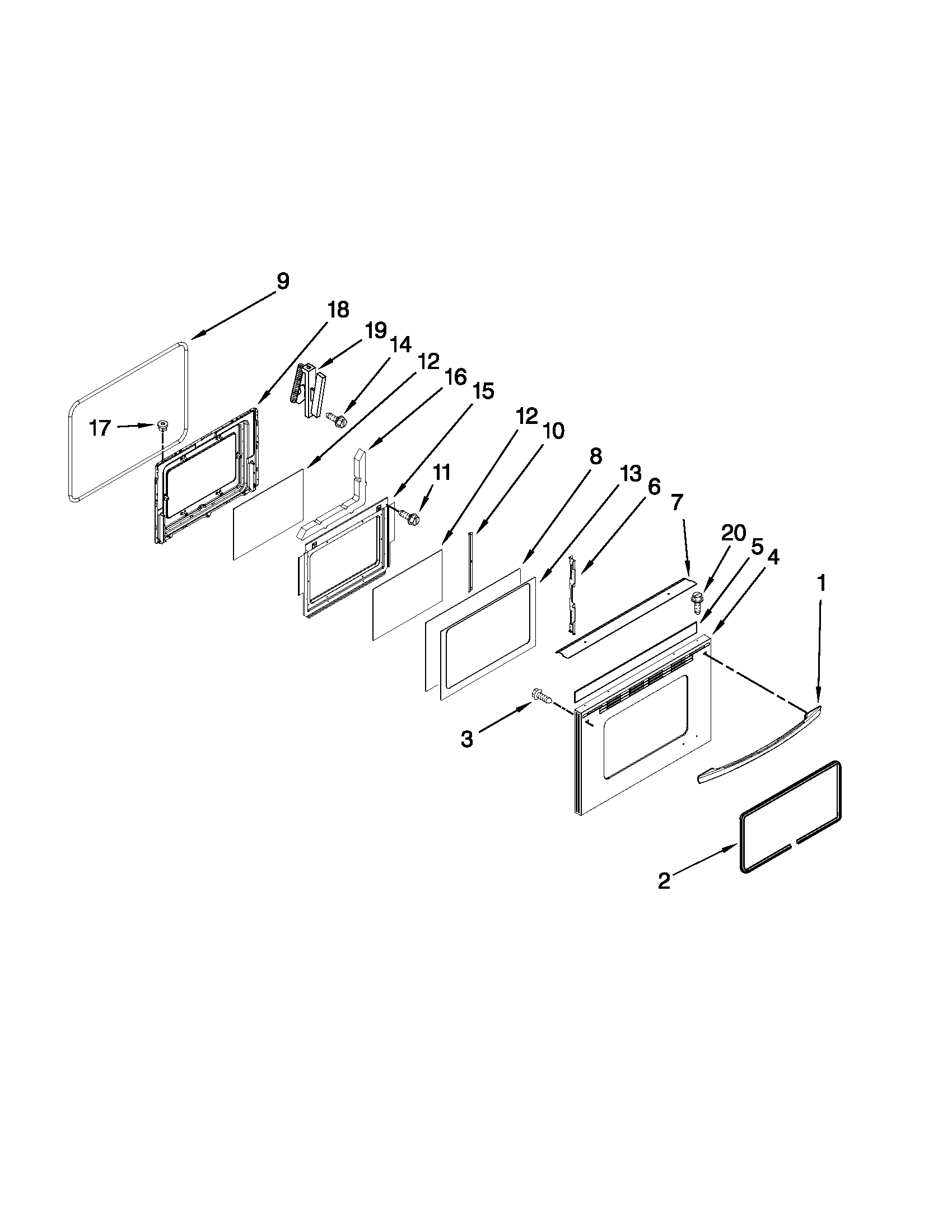 Maytag MER6765BAS18 lower door parts diagram