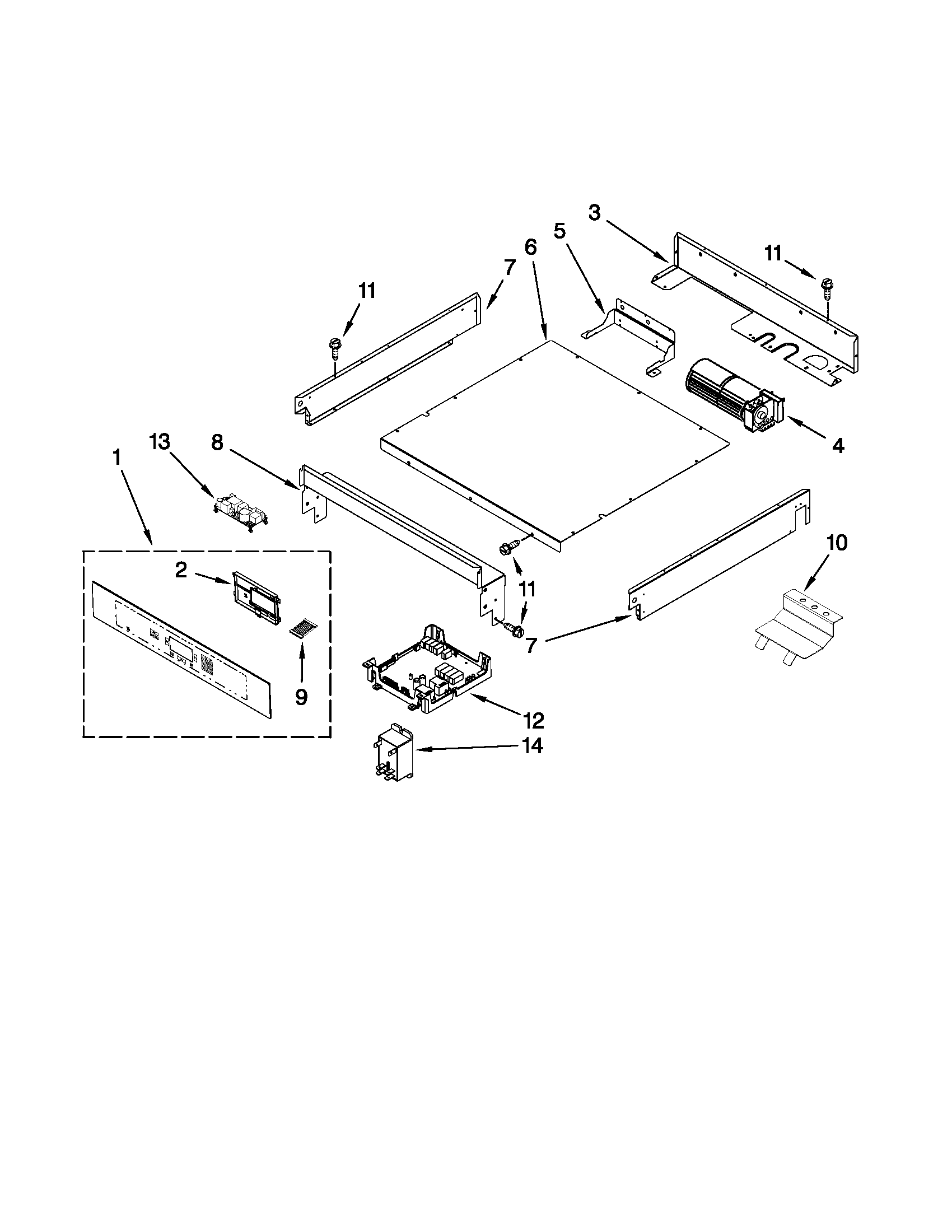 Jenn-Air JJW2830WB00 control panel parts diagram