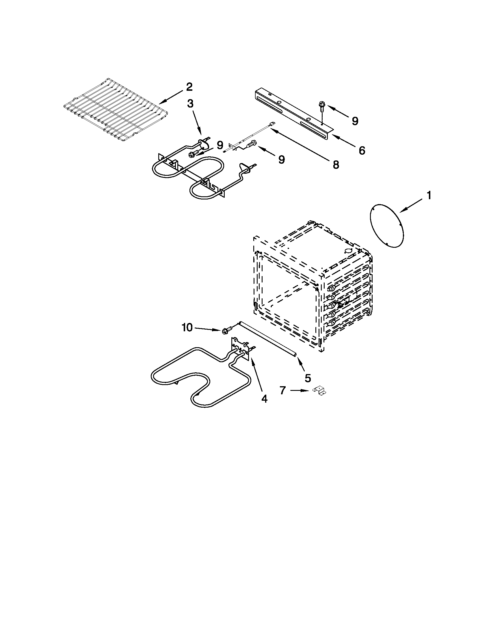Jenn-Air JJW2527WS00 internal oven parts diagram