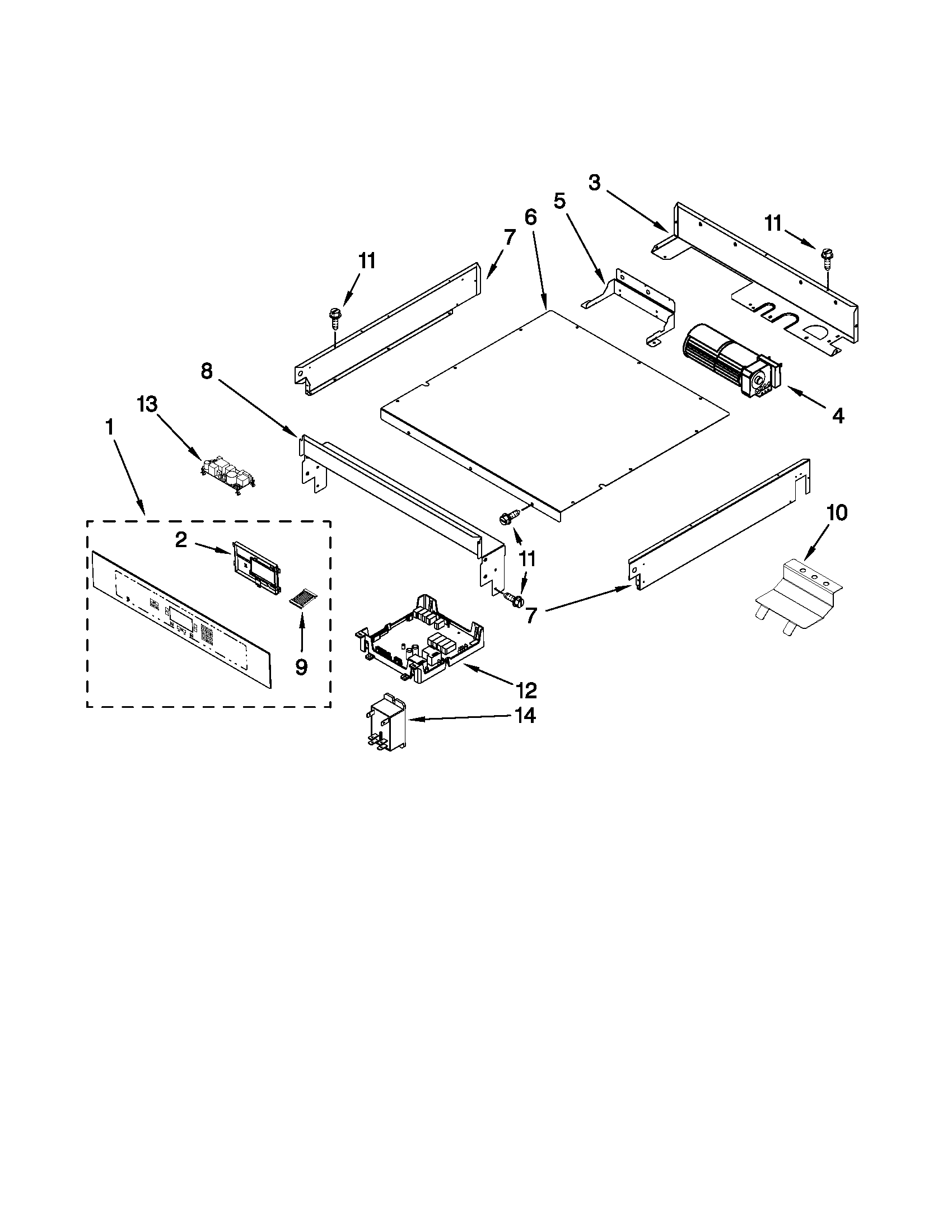 Jenn-Air JJW2527WS00 control panel parts diagram