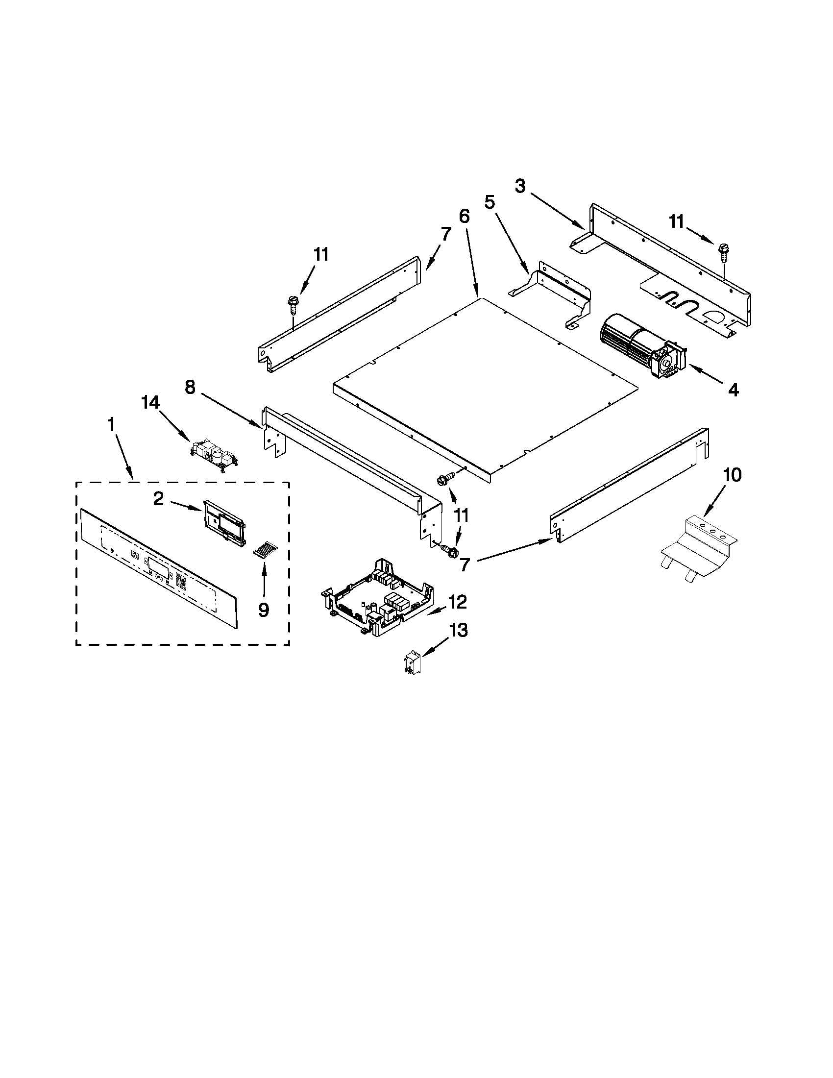 Jenn-Air JJW2830WP00 control panel parts diagram