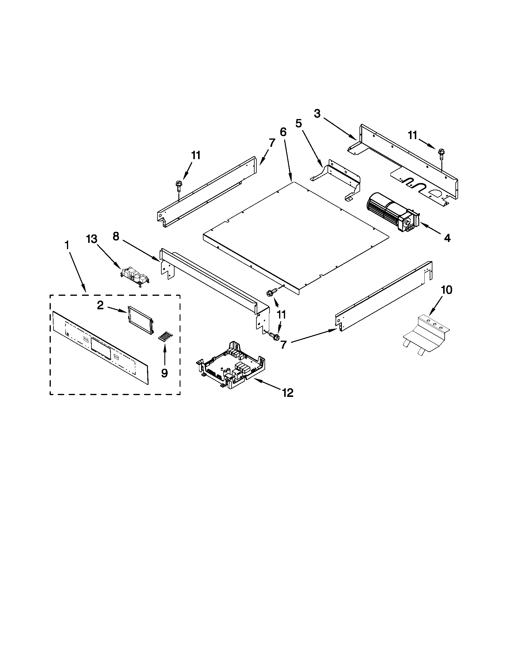 Jenn-Air JJW3830WP00 control panel parts diagram