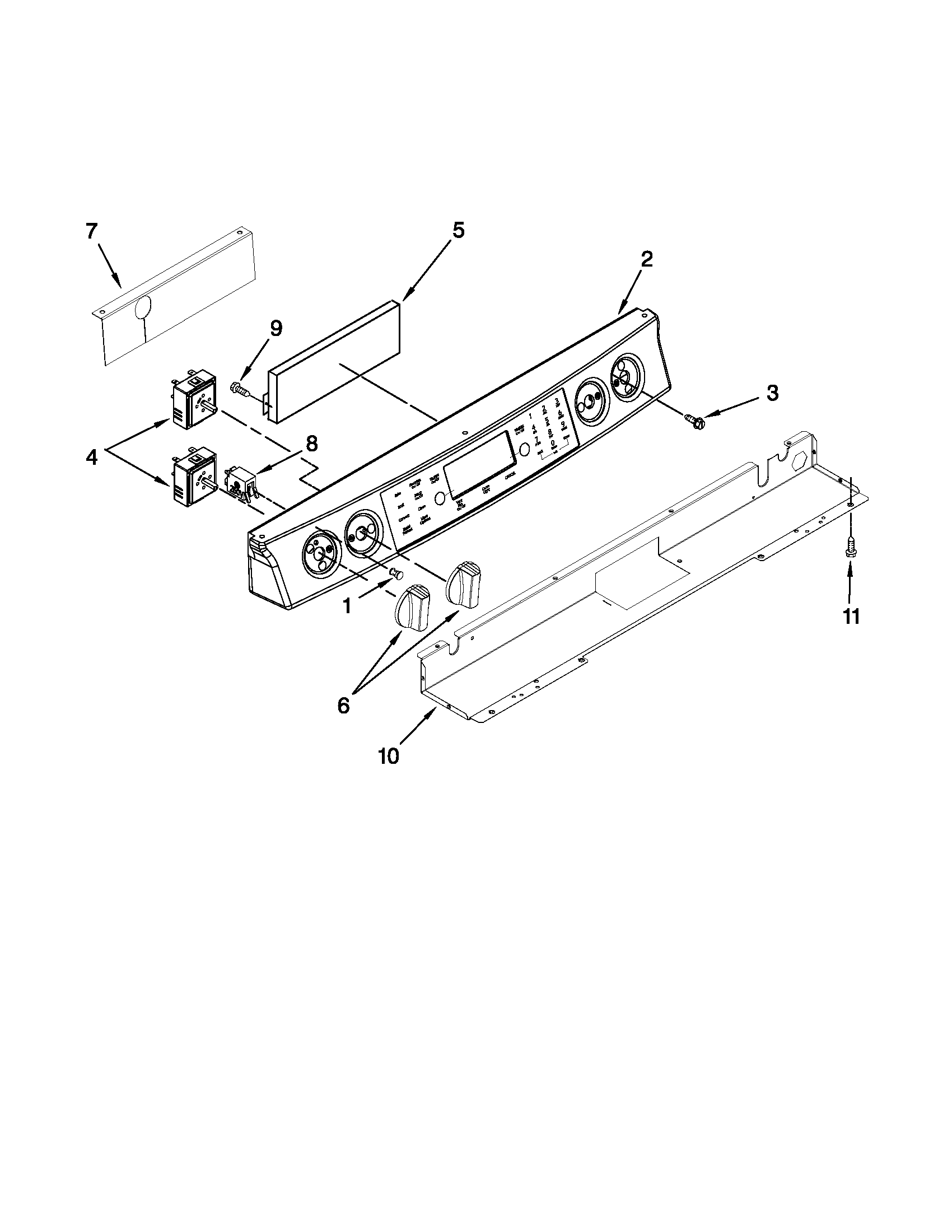 Jenn-Air JES9900BCB20 control panel parts diagram