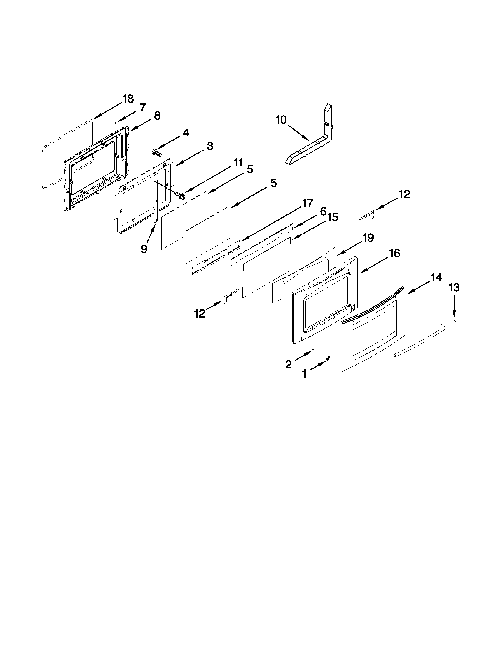Jenn-Air JES9900BCB20 door parts diagram