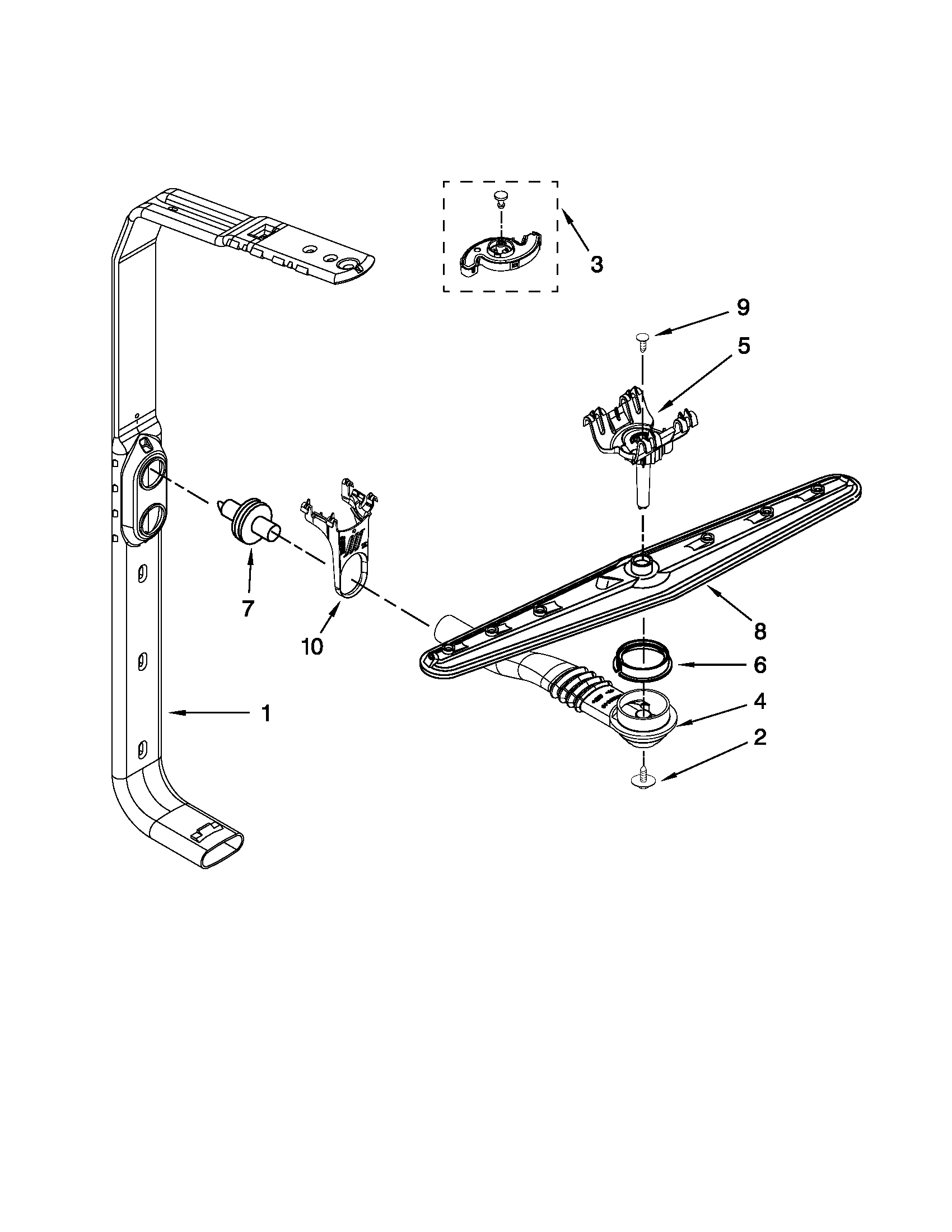 Maytag MDB6769PAQ0 upper wash and rinse parts diagram