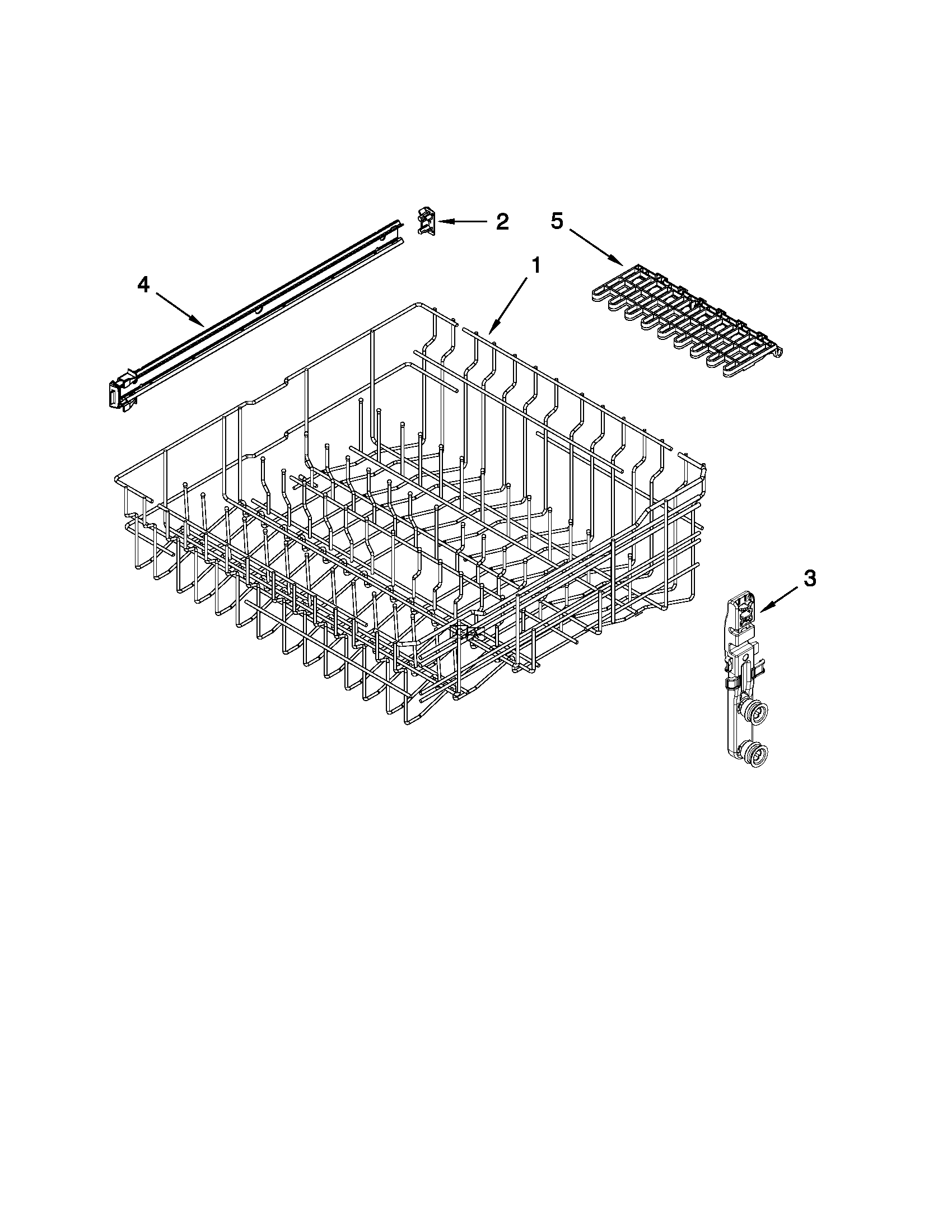 Maytag MDB6769PAQ0 upper rack and track parts diagram