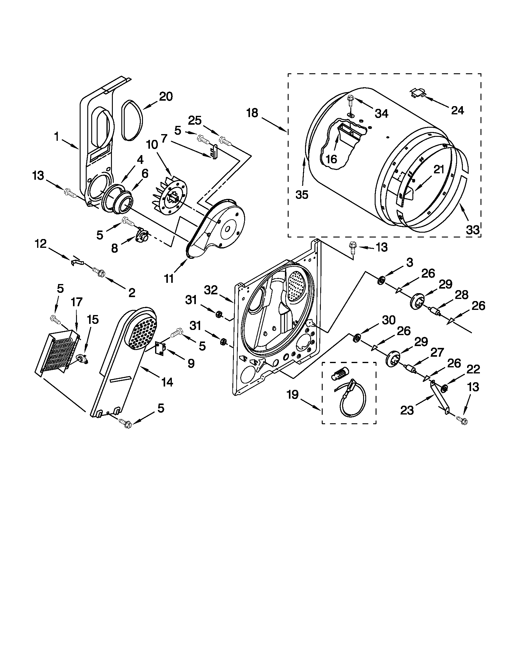 Roper RED4640YQ0 bulkhead parts diagram