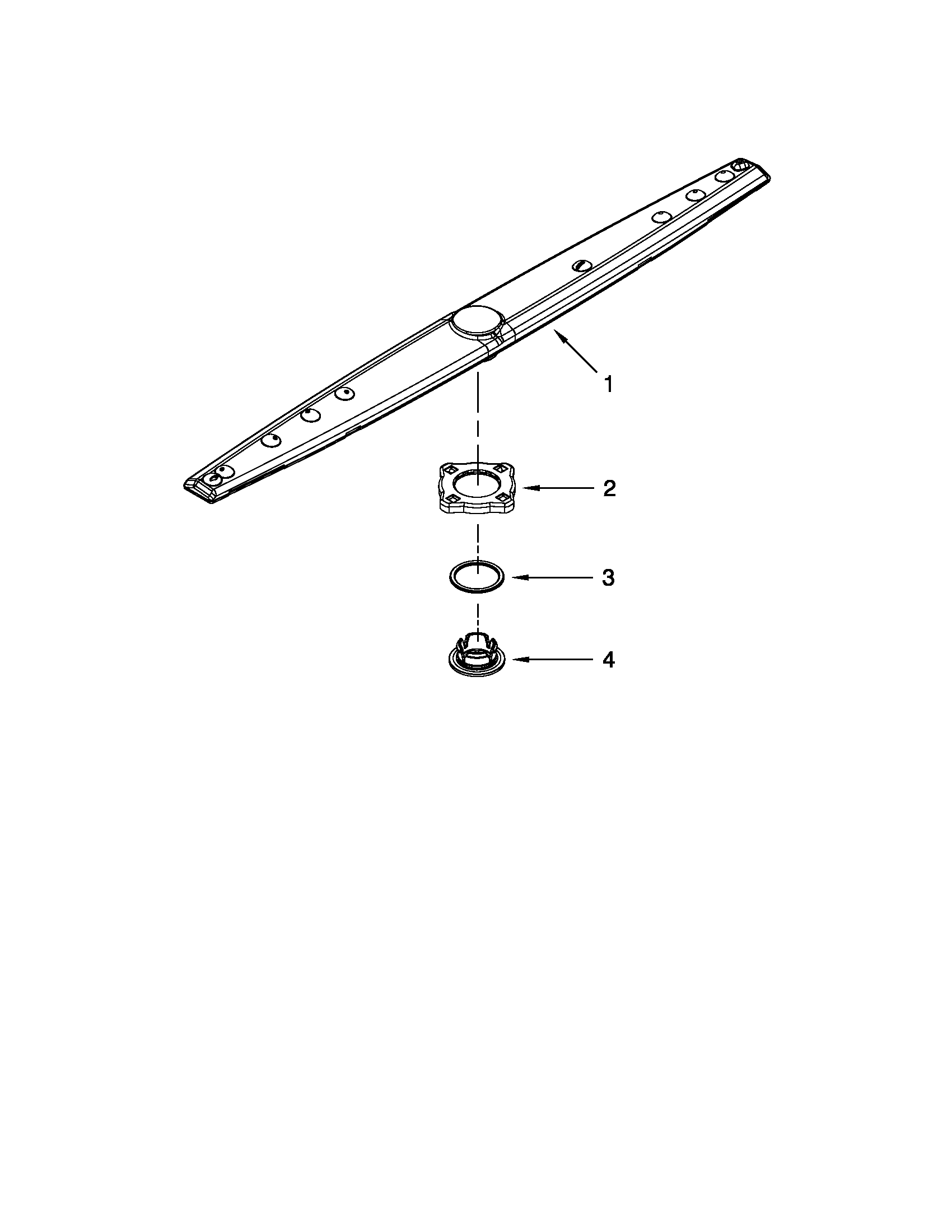 Whirlpool 7WDF530PAYM2 lower washarm parts diagram