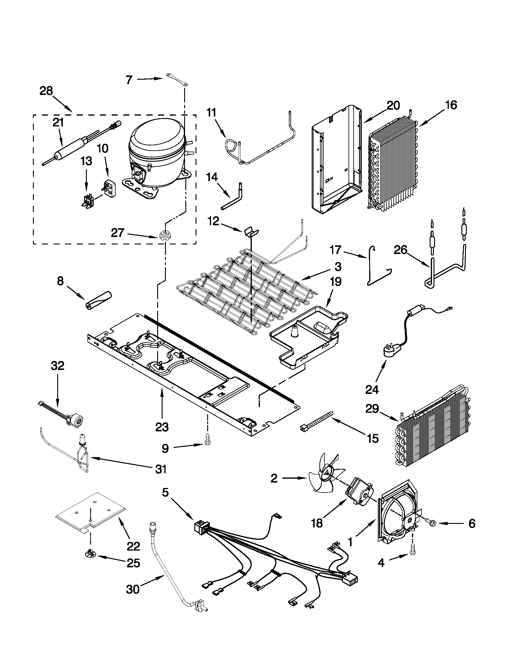 Whirlpool 3WSC20N4XY01 unit parts diagram