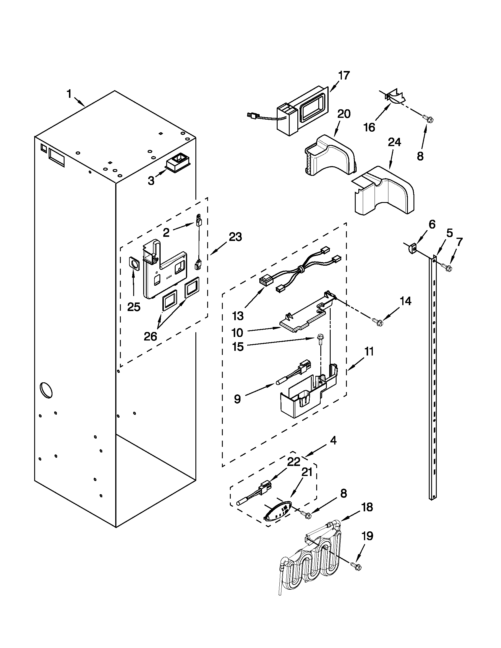 KitchenAid KSSC36QTS05 refrigerator liner parts diagram